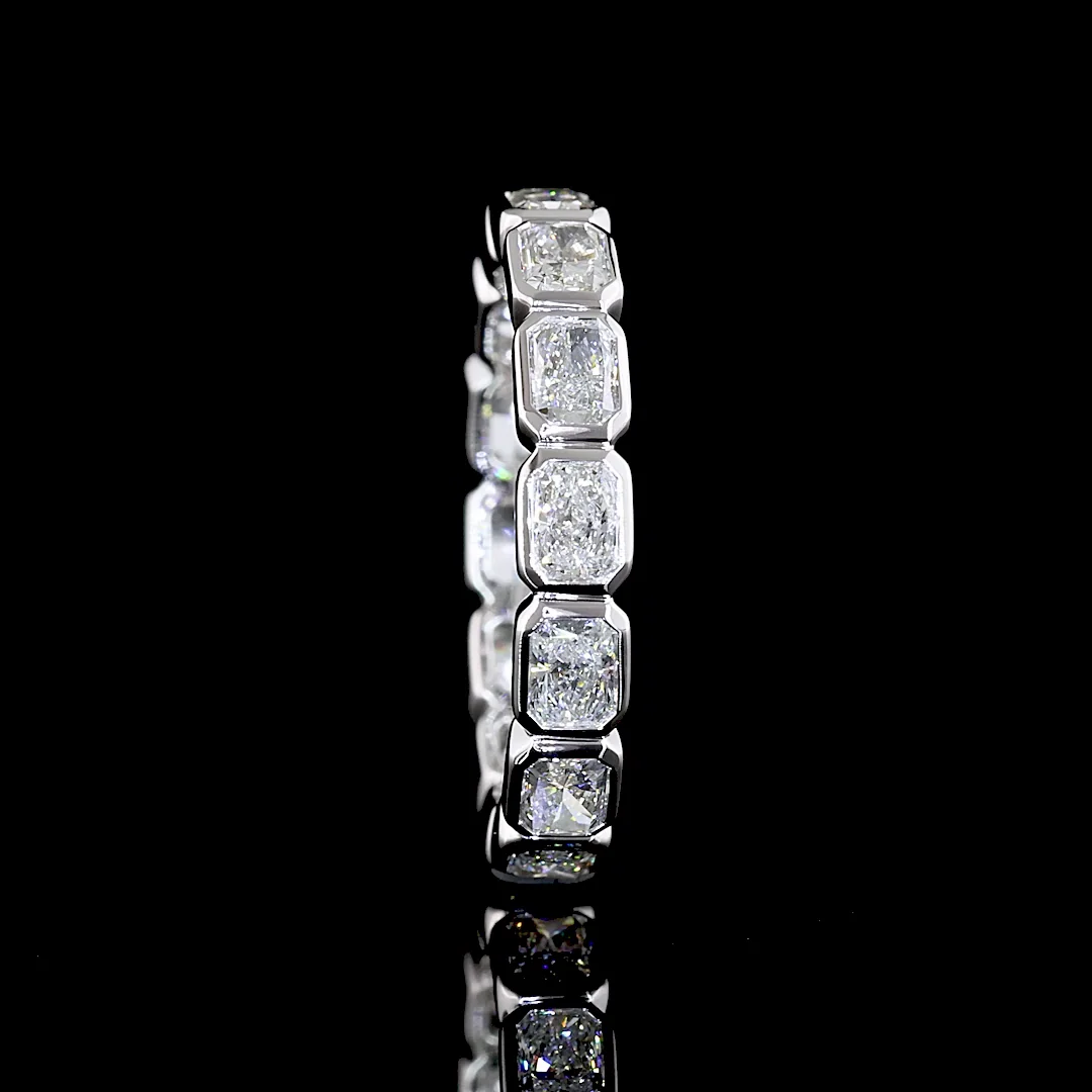 1.9 Cts 18k White Gold Radiant Shape Eternity Band Eternity Band - Image 2