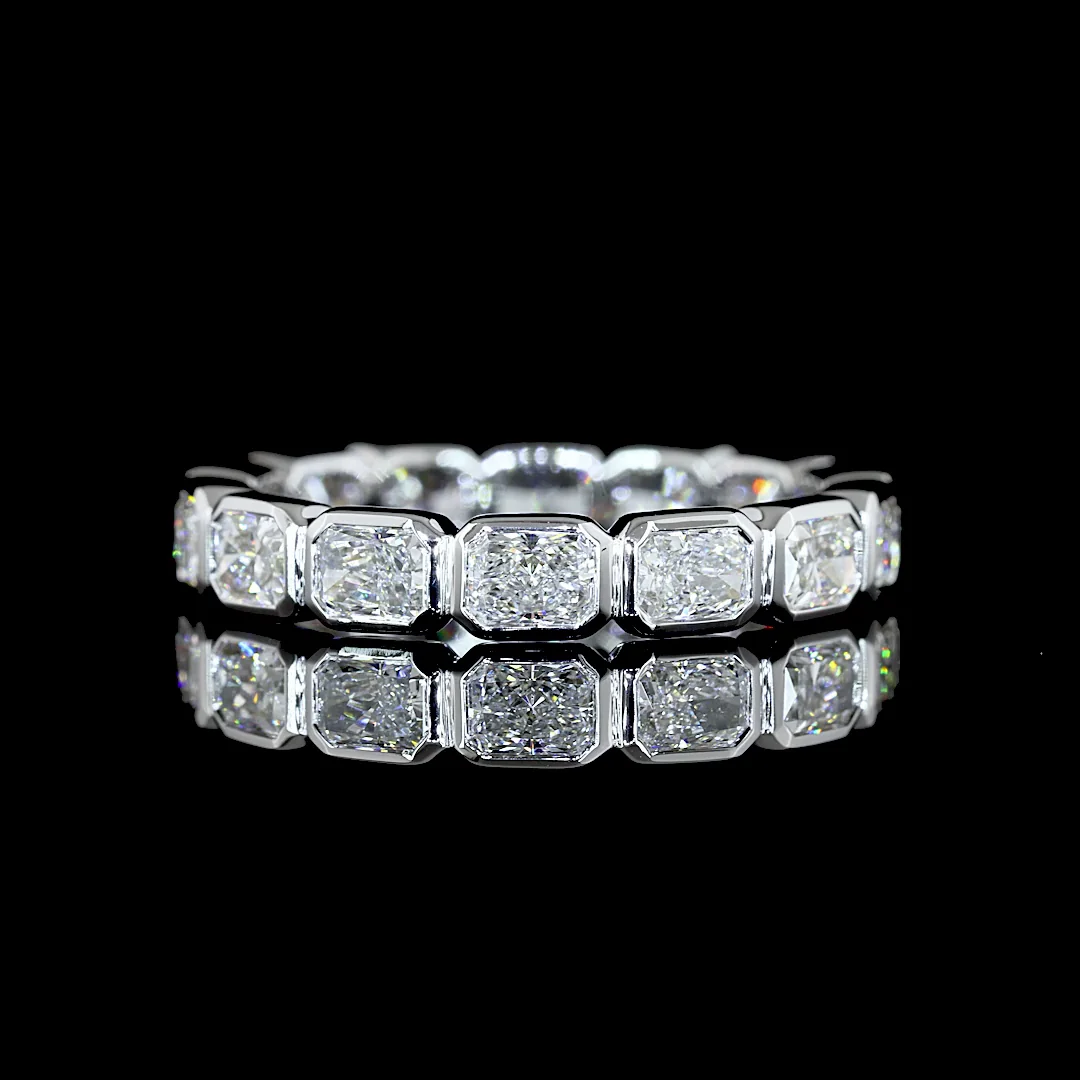1.9 Cts 18k White Gold Radiant Shape Eternity Band Eternity Band - Video