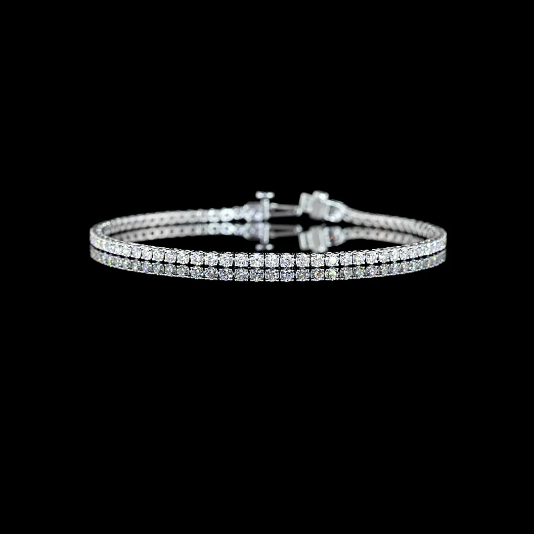 2.74 Cts 14k White Gold Round Shape Tennis Bracelet - Video