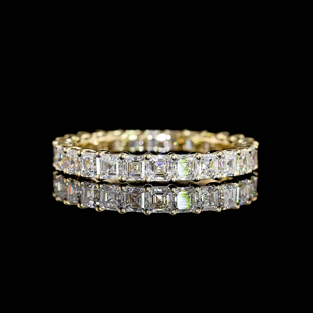2.12 Cts 14k Yellow Gold Asscher Shape Eternity Band Eternity Band - Video