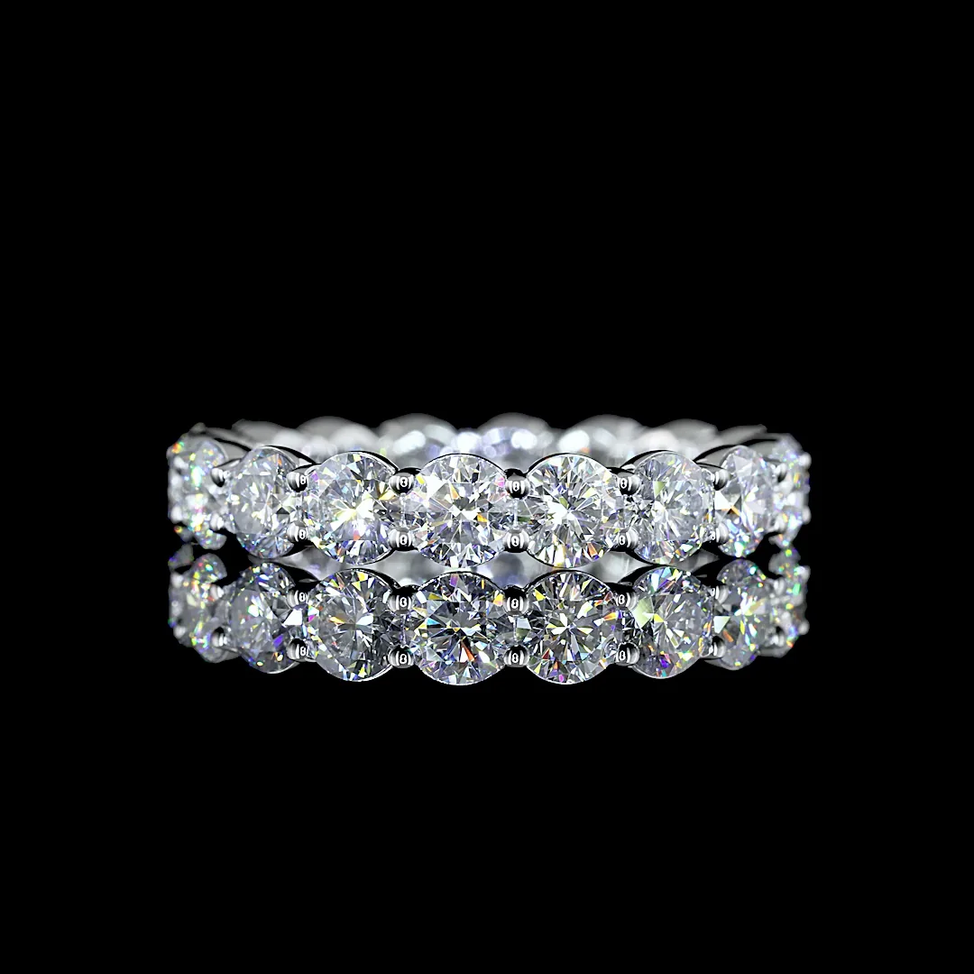 3.11 Cts 14k White Gold Round Shape Eternity Band Eternity Band - Video