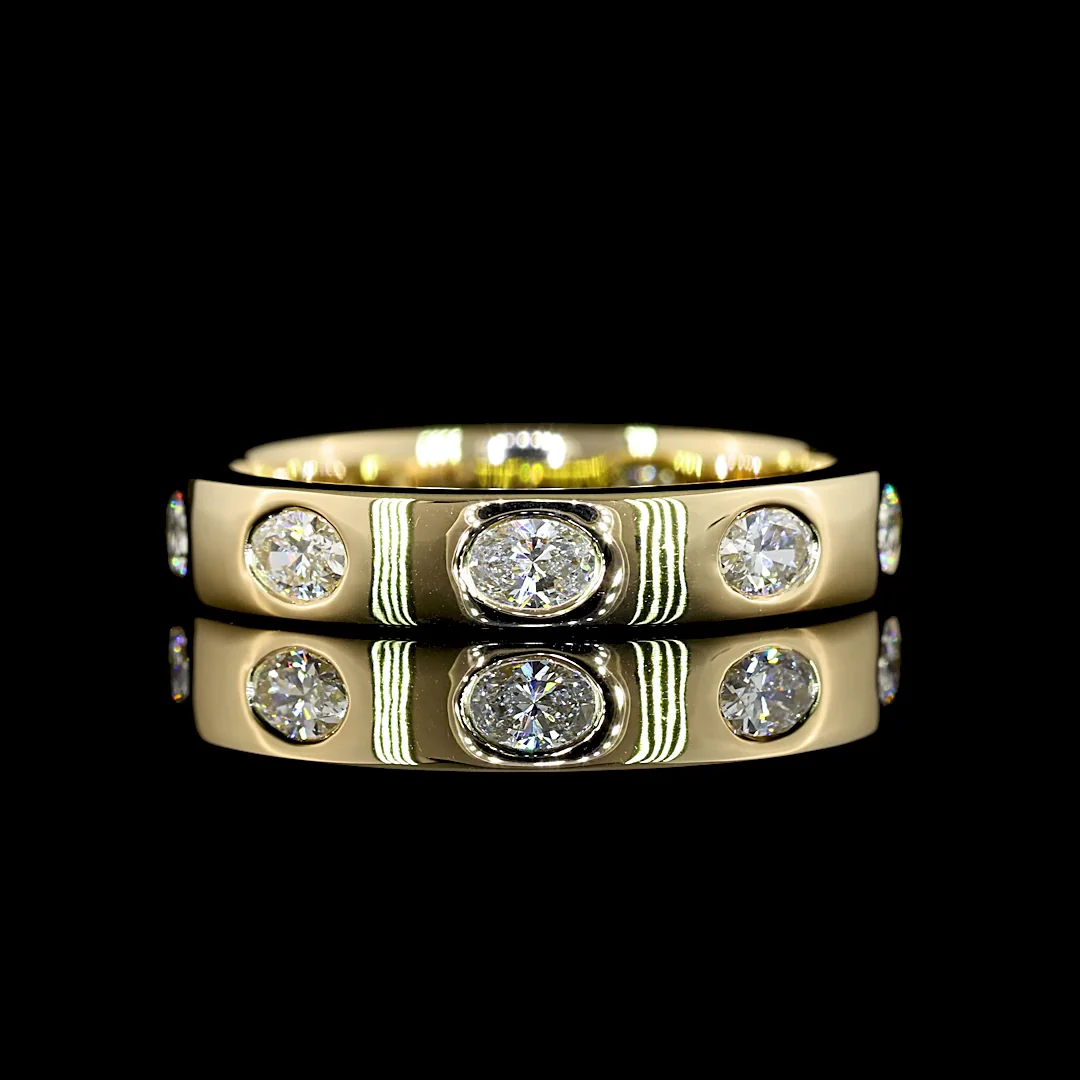 0.71 Cts 14k Yellow Gold Oval Shape Eternity Band Eternity Band - Video