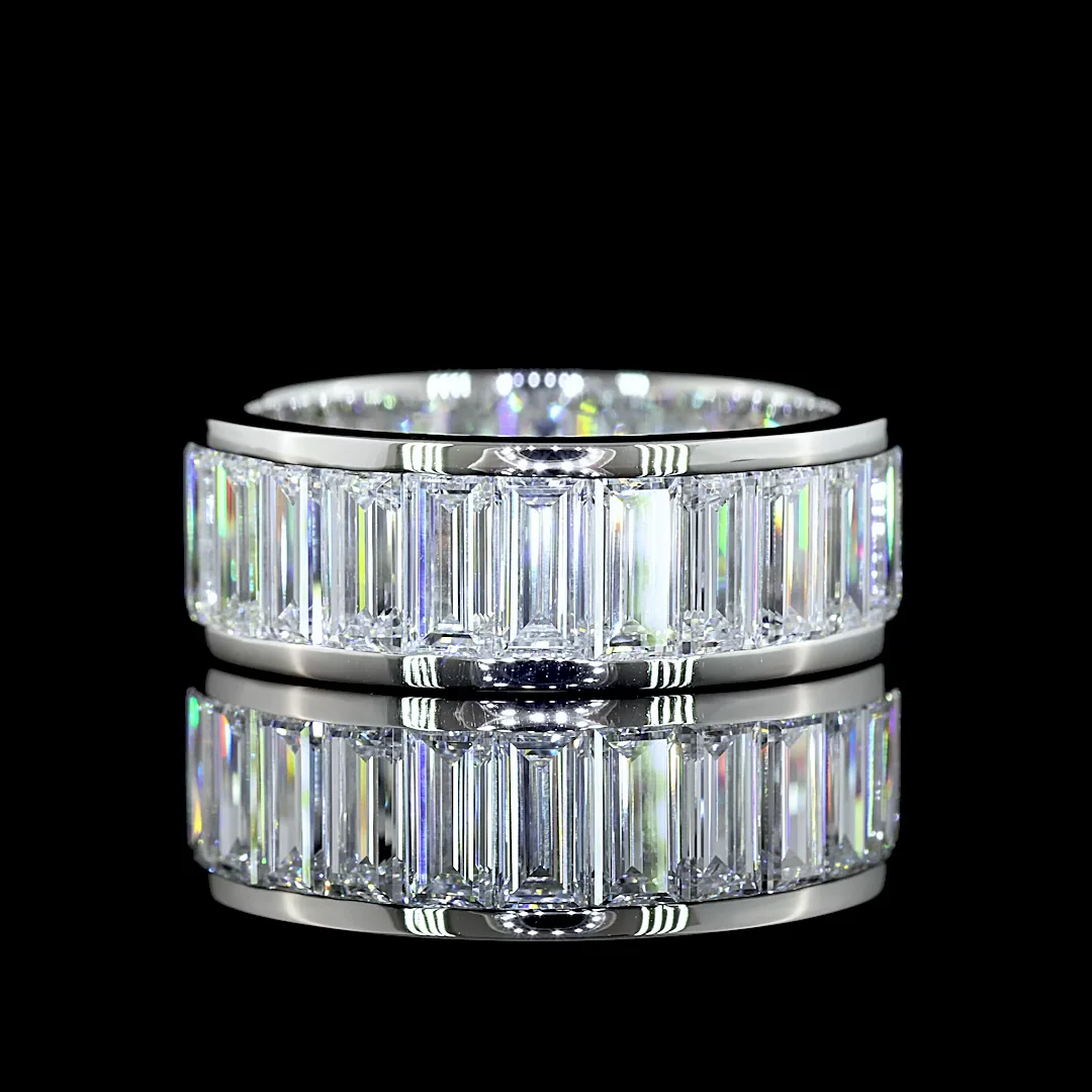 6.5 Cts Platinum Baguette Shape Eternity Band Eternity Band - Video