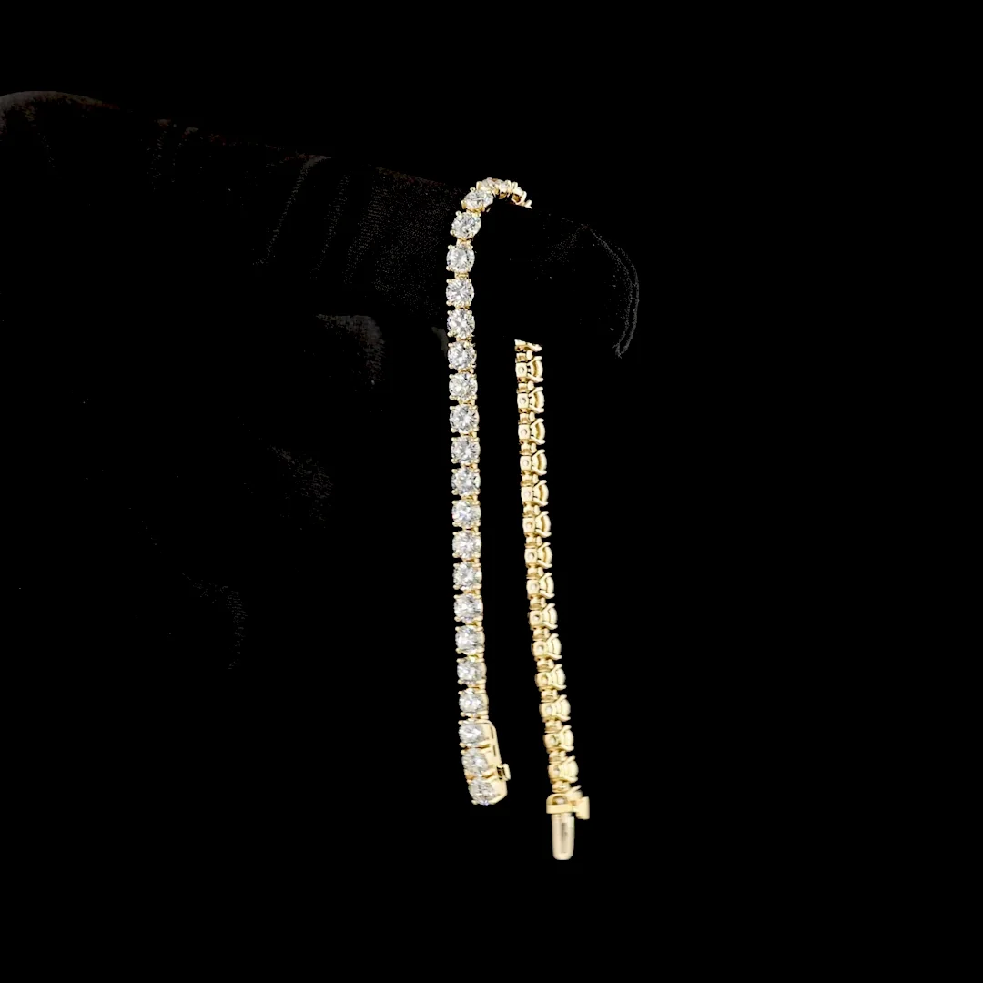 10.61 Cts 14k Yellow Gold Round Shape Tennis Bracelet - Image 3