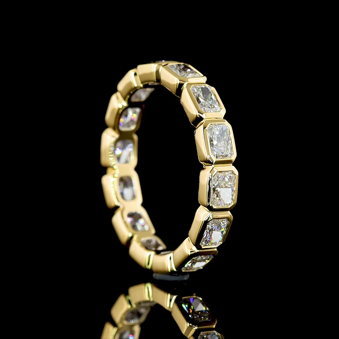 1.96 Cts 18k Yellow Gold Radiant Shape Eternity Band Eternity Band - Image 2
