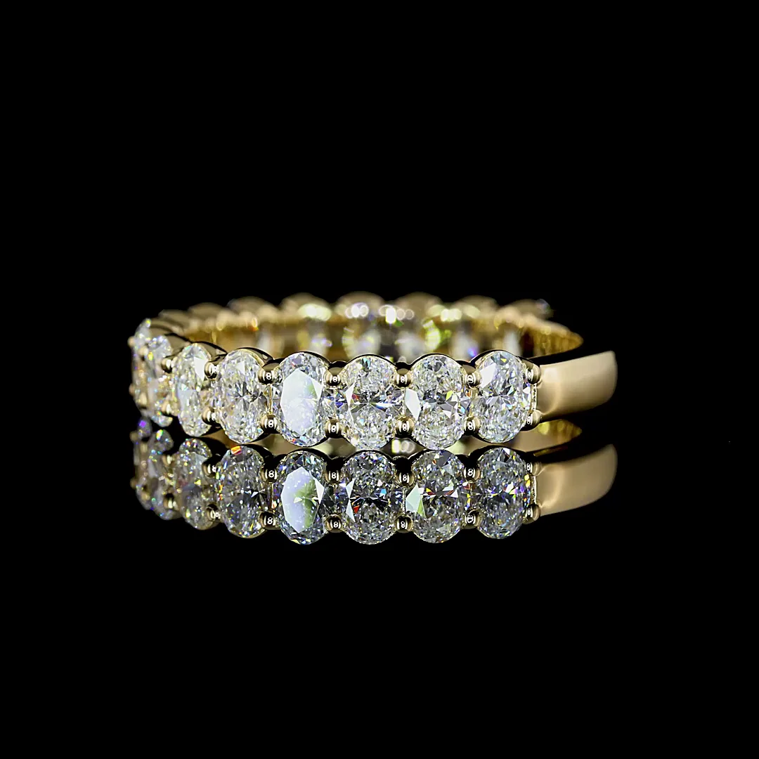 1.89 Cts 14k Yellow Gold Oval Shape 3/4 Band Eternity Band - Image 2
