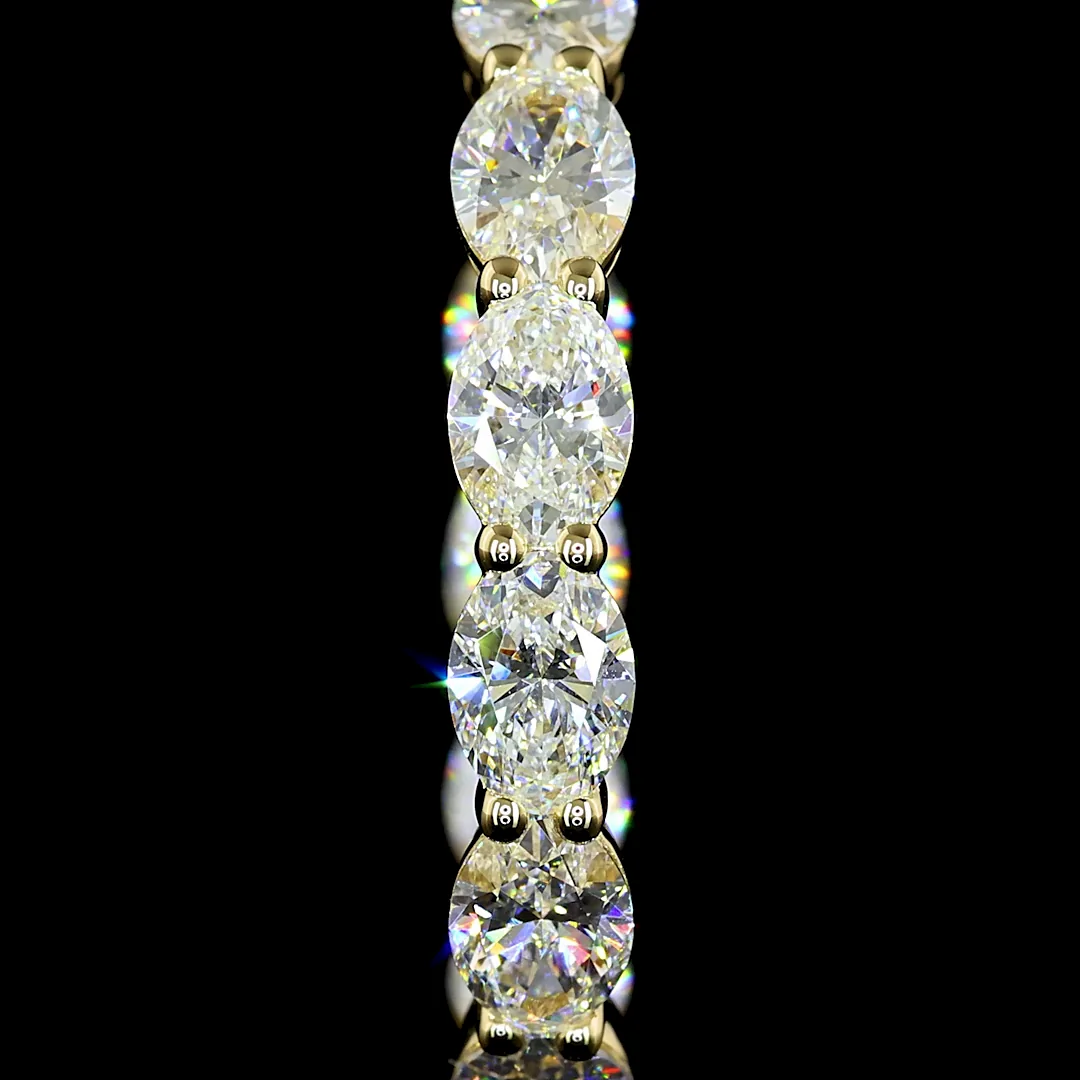 4.88 Cts 14k Yellow Gold Oval Shape Hoops Earring - Image 2