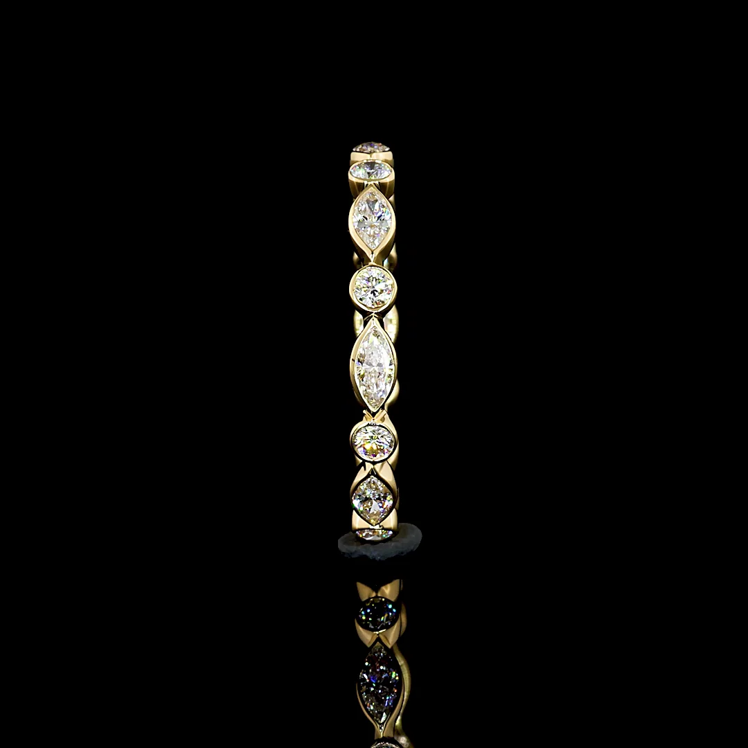 0.7 Cts 18k Yellow Gold Mix Shape Eternity Band Eternity Band - Image 2
