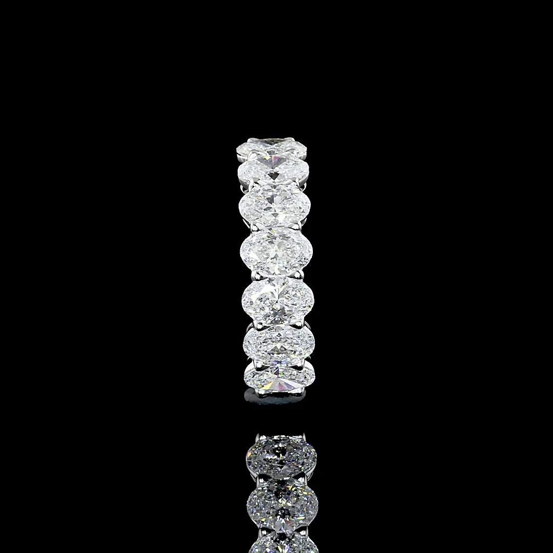 2.14 Cts 14k White Gold Oval Shape Half Eternity Eternity Band - Image 3