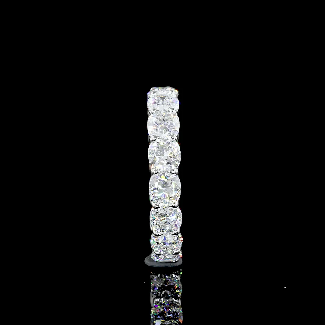 5.03 Cts Platinum Square Cushion Brilliant Shape Eternity Band Eternity Band - Image 2