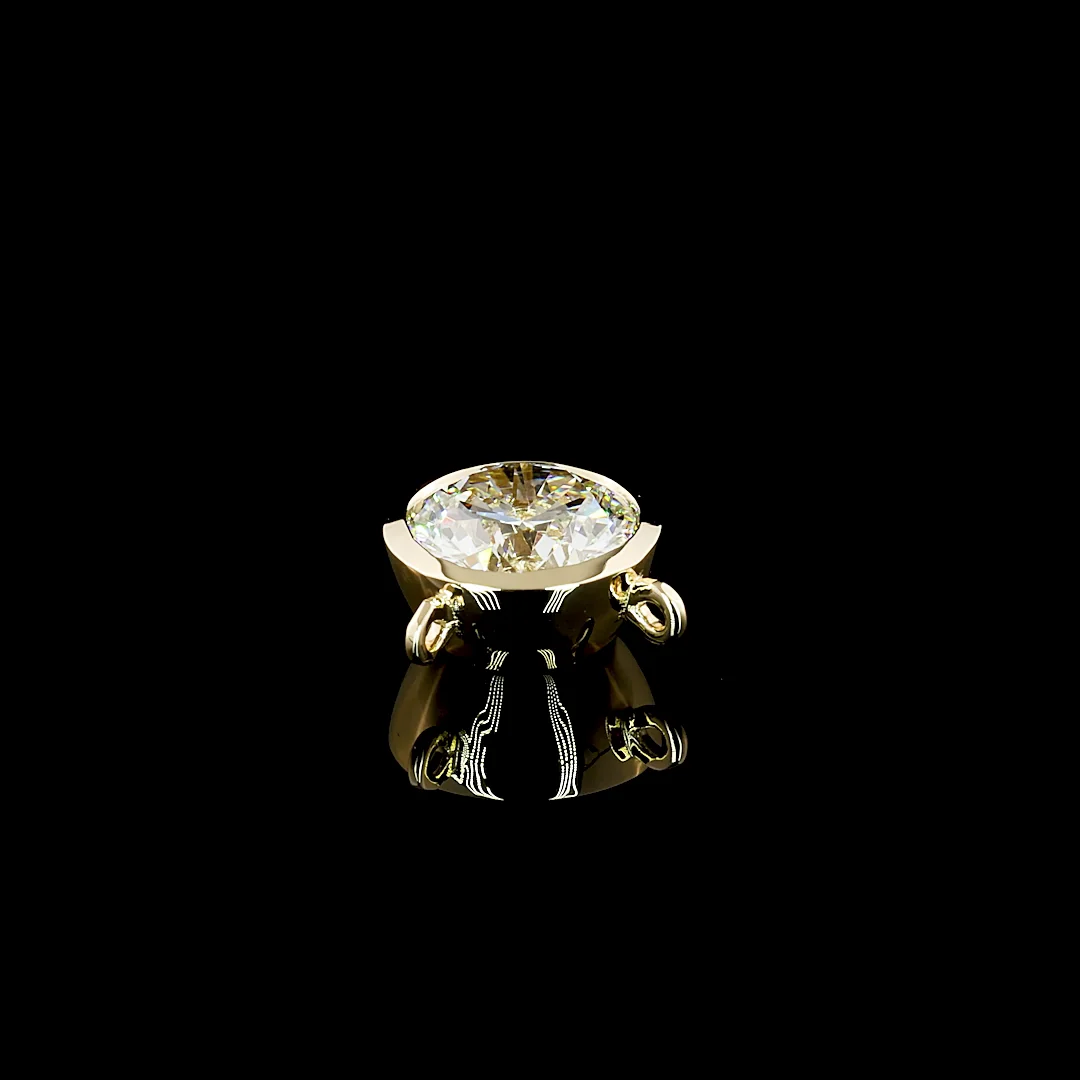 1.05 Cts 14k Yellow Gold Round Shape Solitaire Pendant - Image 4
