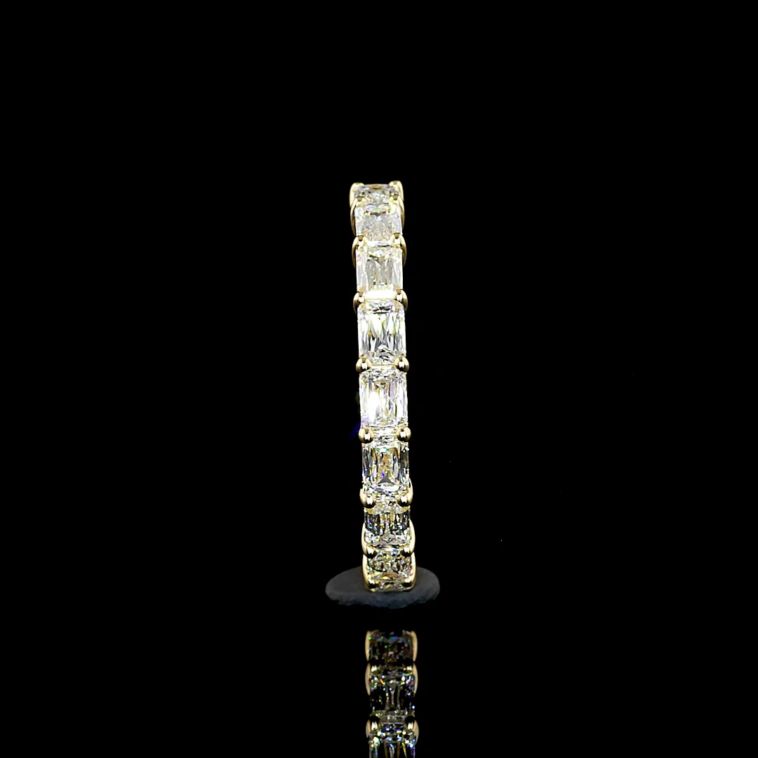 1 Cts 14k Yellow Gold Radiant Modified Shape Half Eternity Eternity Band - Image 3