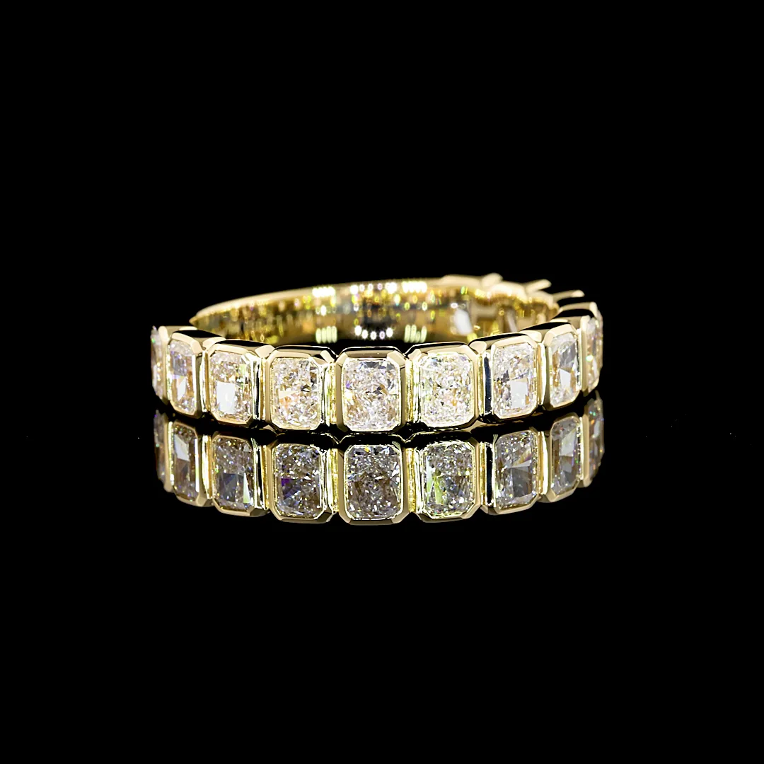 1.34 Cts 14k Yellow Gold Radiant Shape 3/4 Band Eternity Band - Video