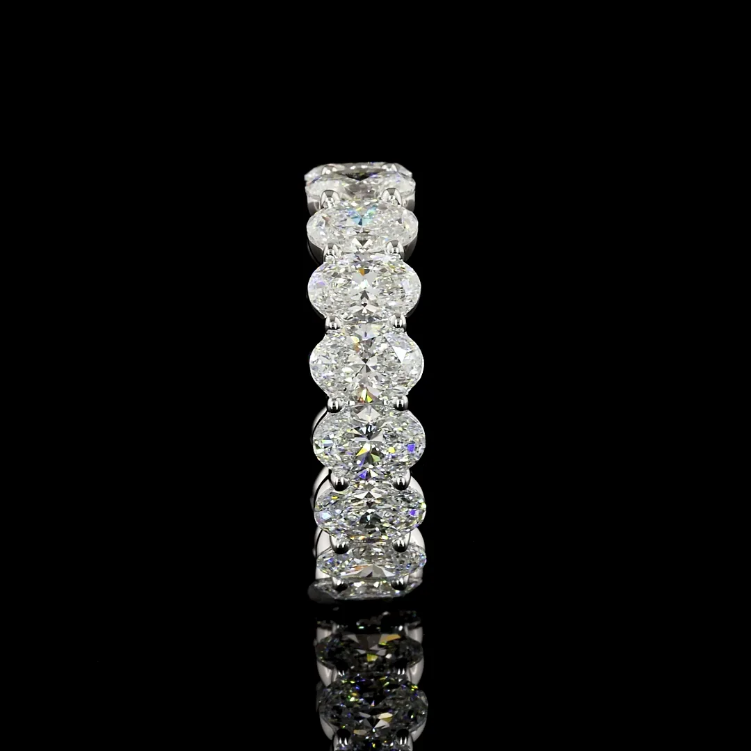 5.02 Cts 14k White Gold Oval Shape Eternity Band Eternity Band - Image 3