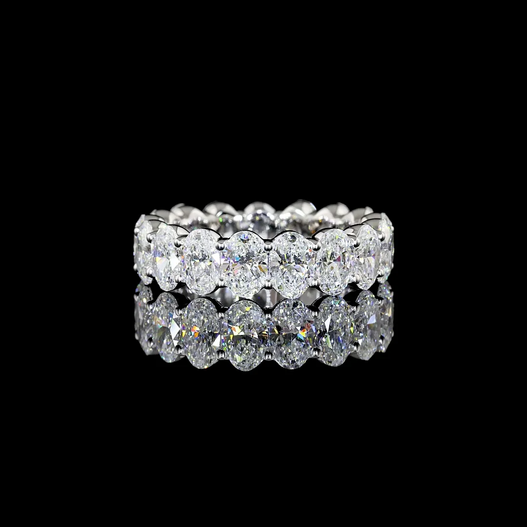 5.02 Cts 14k White Gold Oval Shape Eternity Band Eternity Band - Video