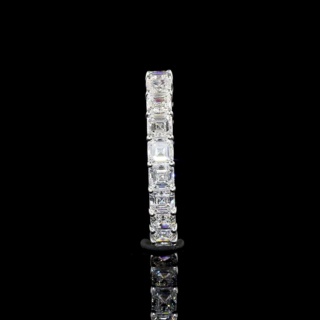 2.85 Cts 14k White Gold Asscher Shape Eternity Band Eternity Band - Image 3