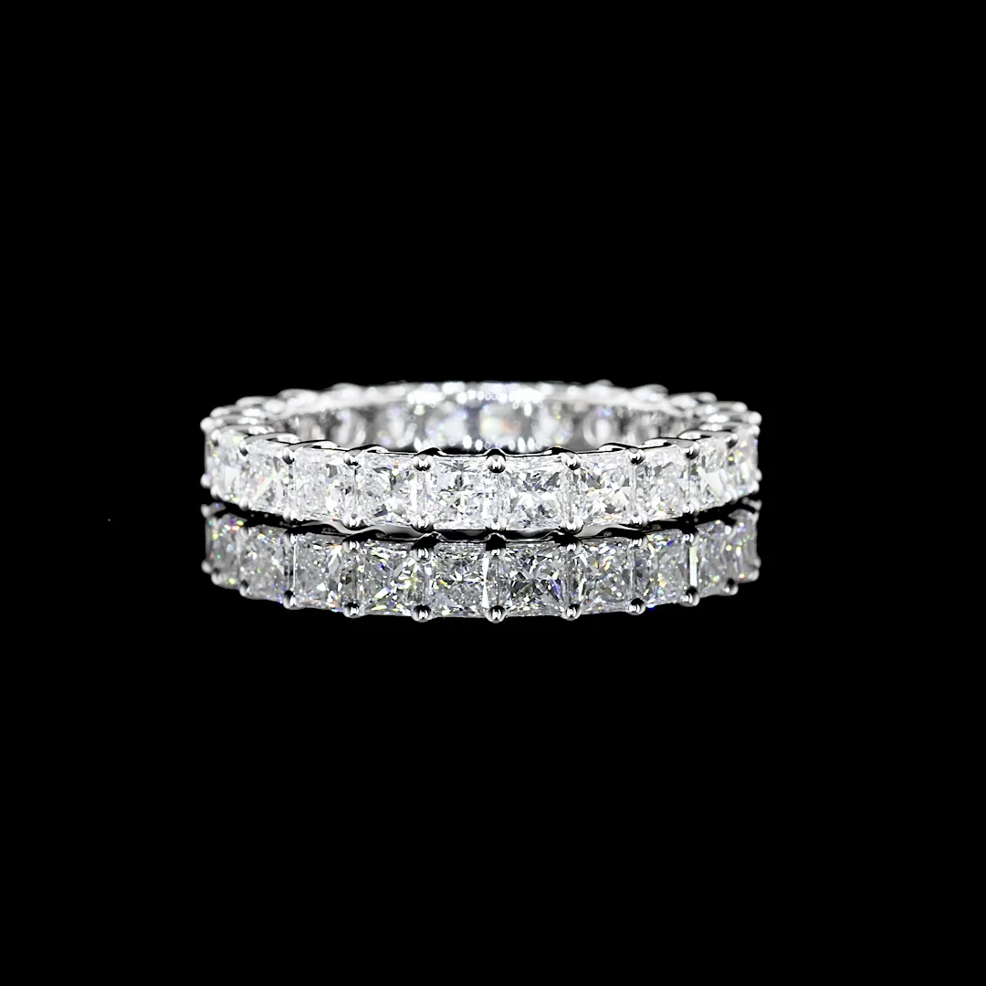 2.63 Cts 14k White Gold Princess Shape Eternity Band Eternity Band - Video