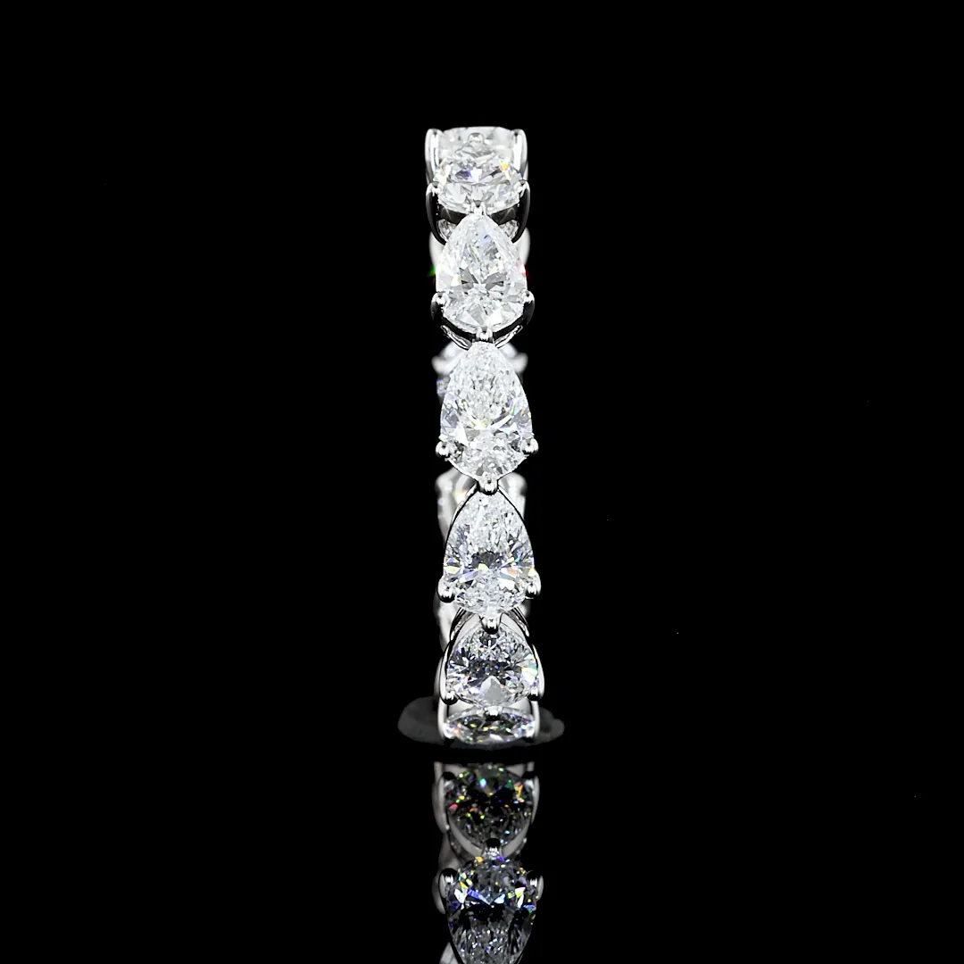 2.05 Cts 14k White Gold Pear Shape Eternity Band Eternity Band - Image 3
