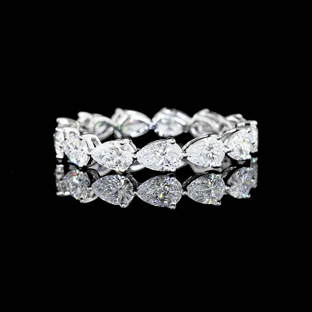 2.05 Cts 14k White Gold Pear Shape Eternity Band Eternity Band - Video
