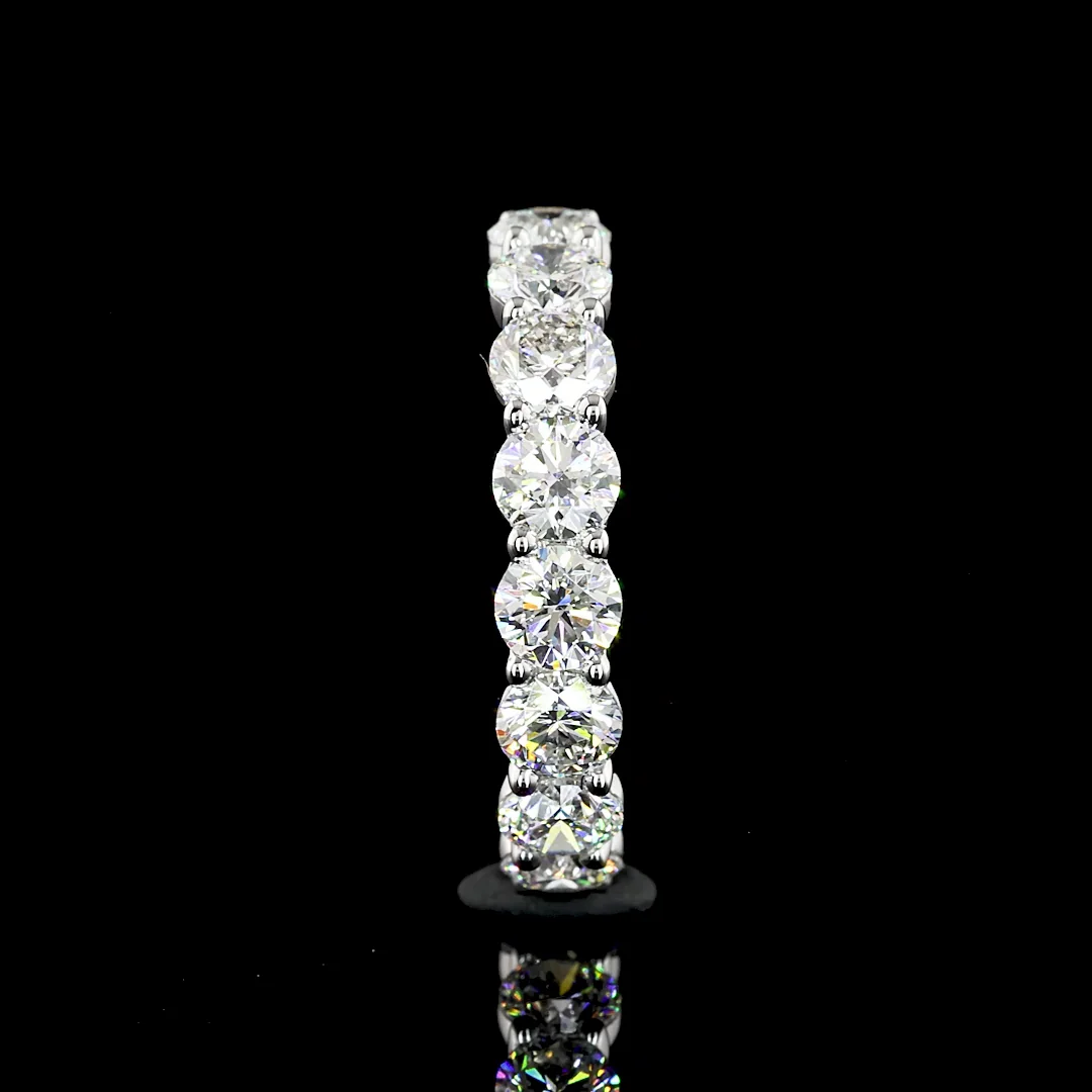 1.98 Cts 14k White Gold Round Shape Half Eternity Eternity Band - Image 3