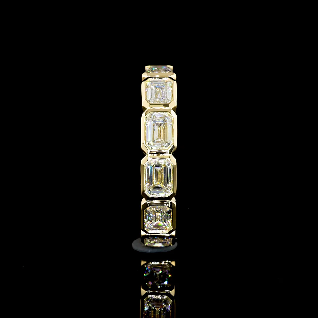 2.98 Cts 14k Yellow Gold Emerald Shape Eternity Band Eternity Band - Image 3