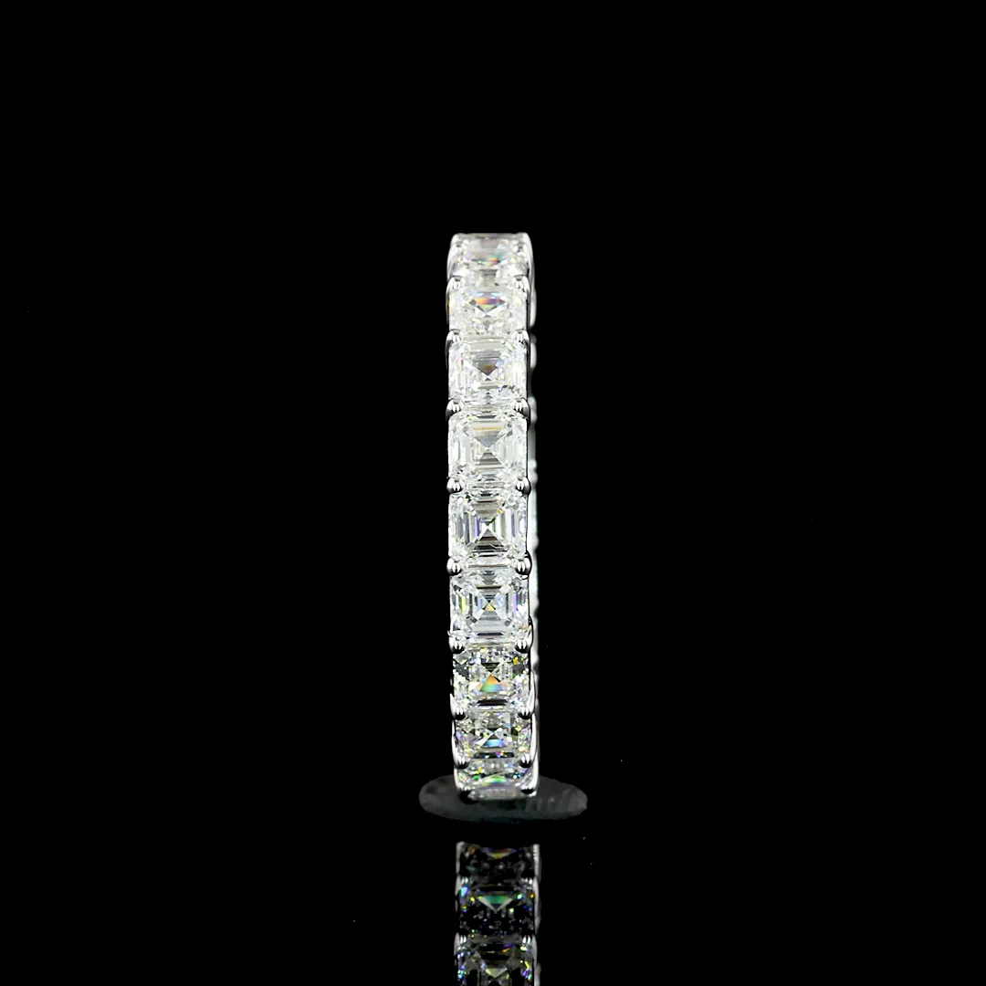 2.33 Cts 14k White Gold Asscher Shape Eternity Band Eternity Band - Image 3