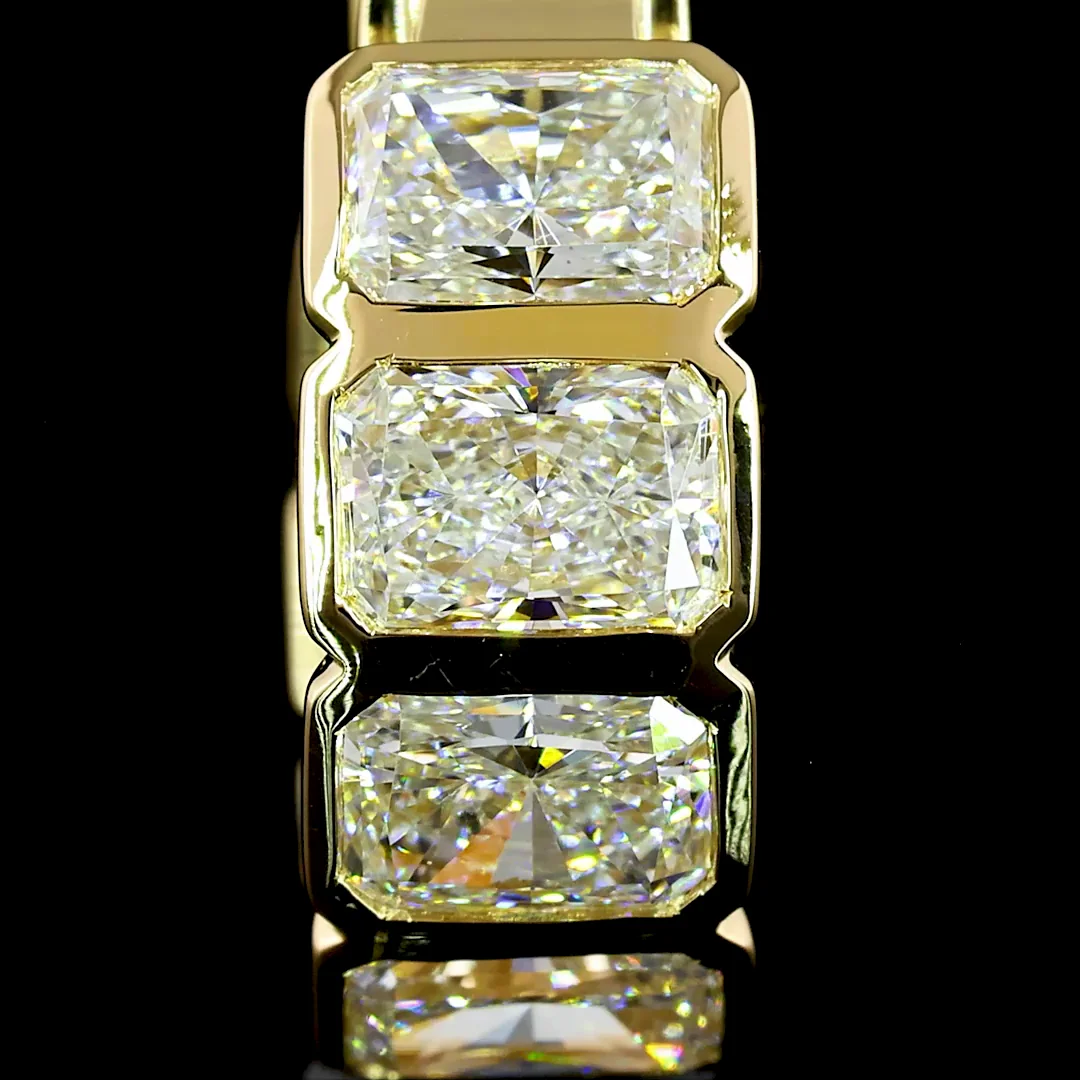 3.17 Cts 14k Yellow Gold Radiant Shape Huggies Earring - Image 3