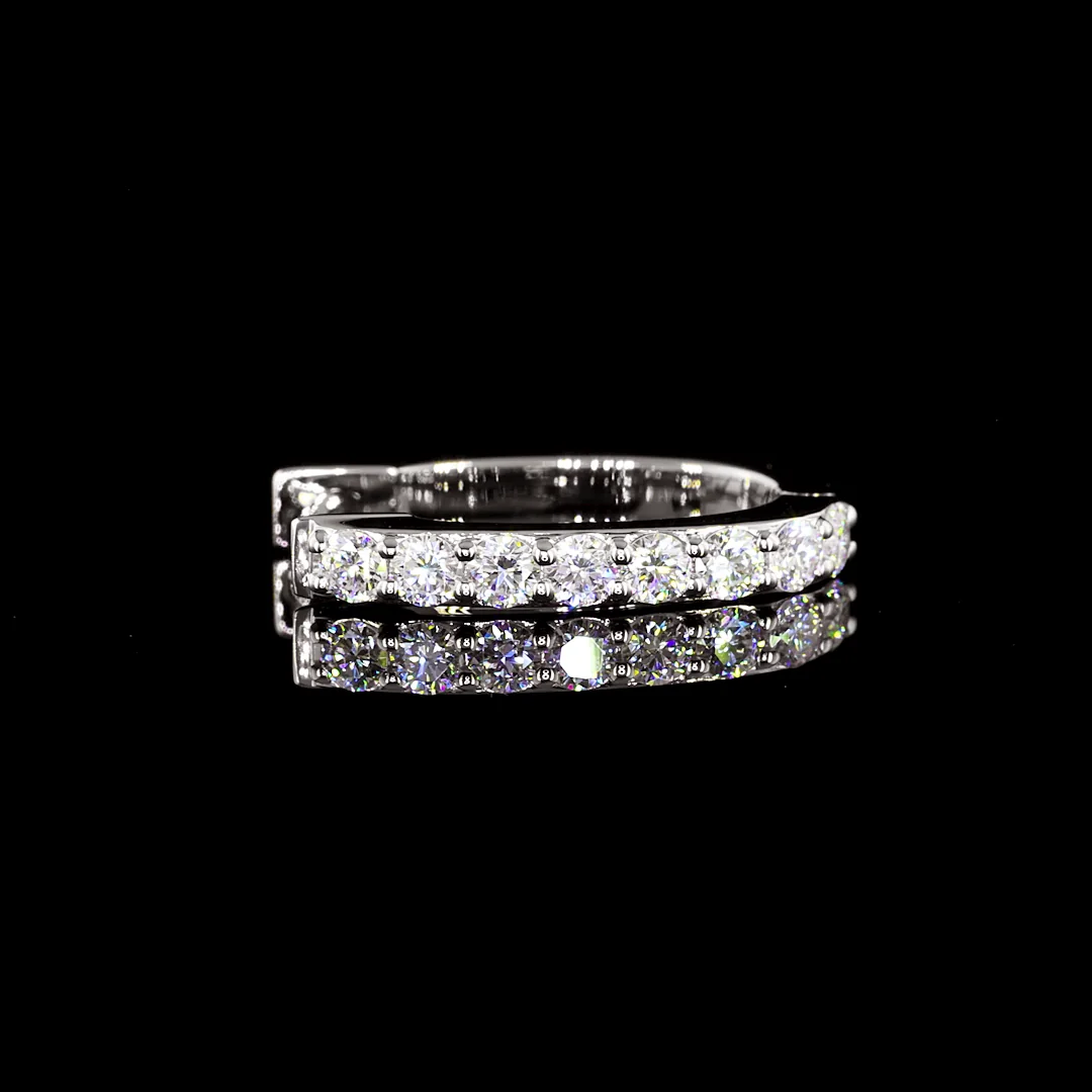 0.29 Cts 18k White Gold Round Shape Huggies Earring - Image 4