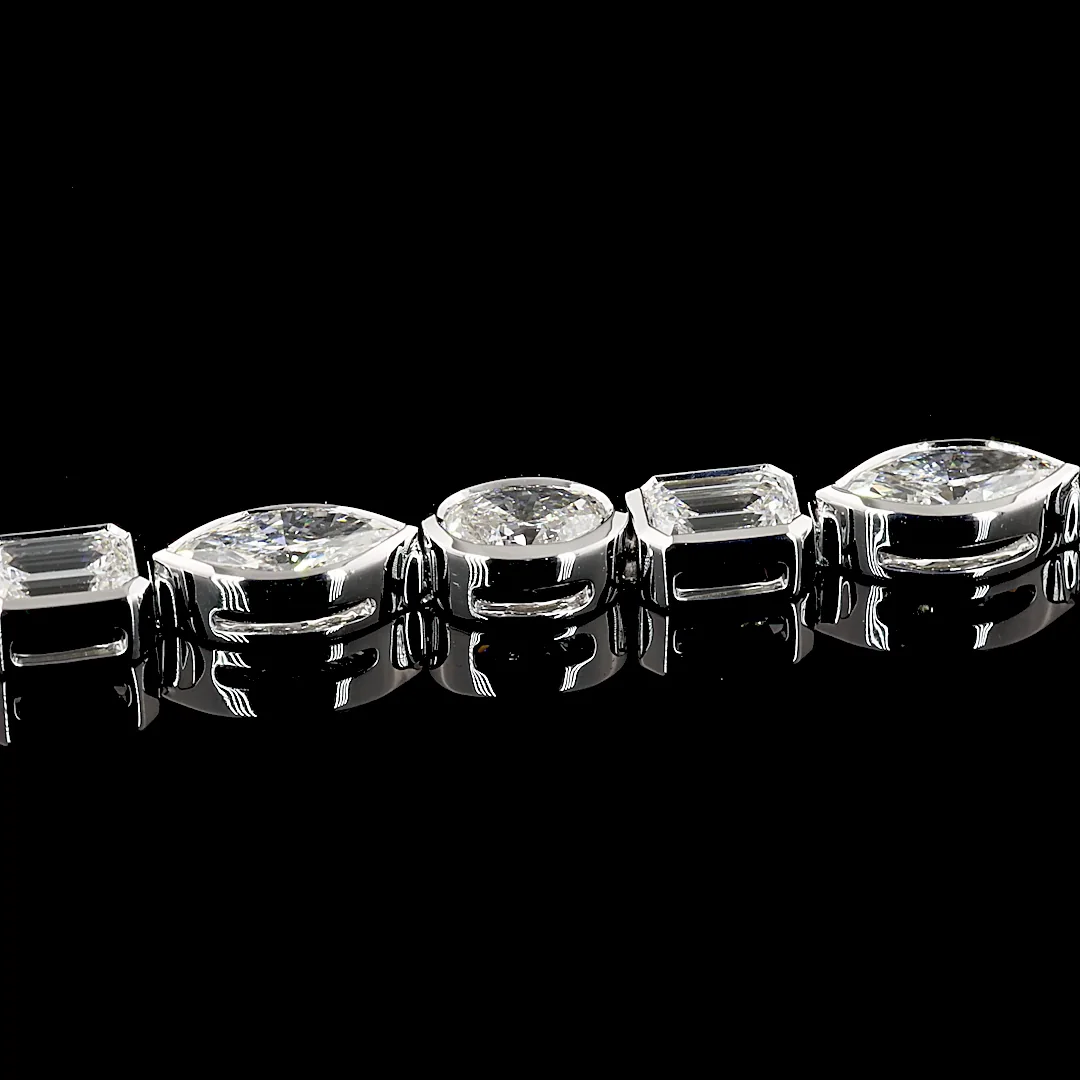 7.83 Cts 14k White Gold Mix Shape Tennis Bracelet - Image 4