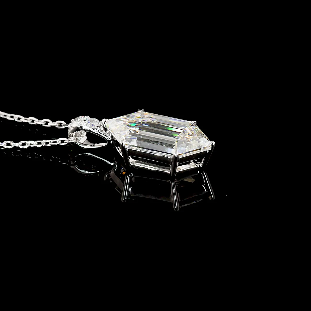 2.2 Cts 14k White Gold Step Marquise Shape Pendant Pendant - Image 3