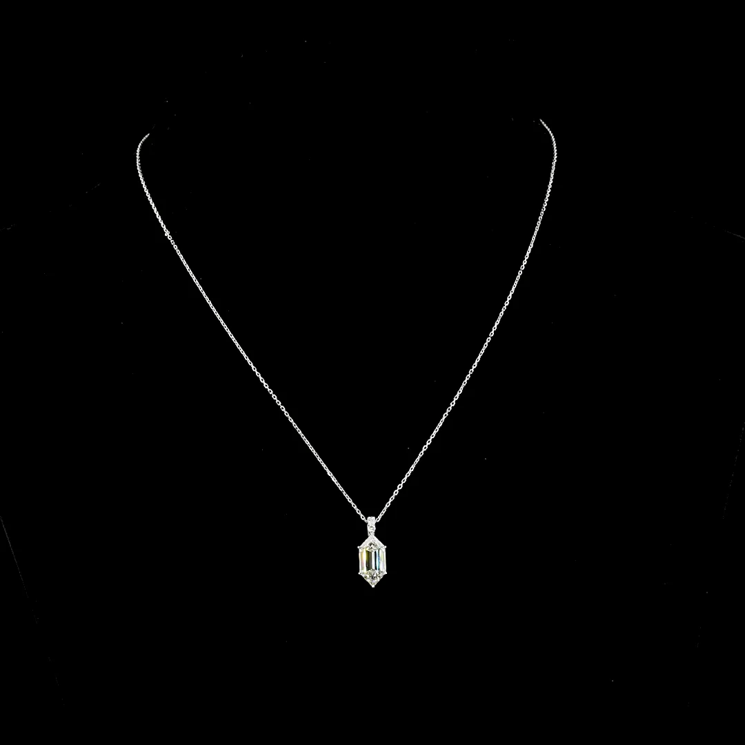 2.2 Cts 14k White Gold Step Marquise Shape Pendant Pendant - Video
