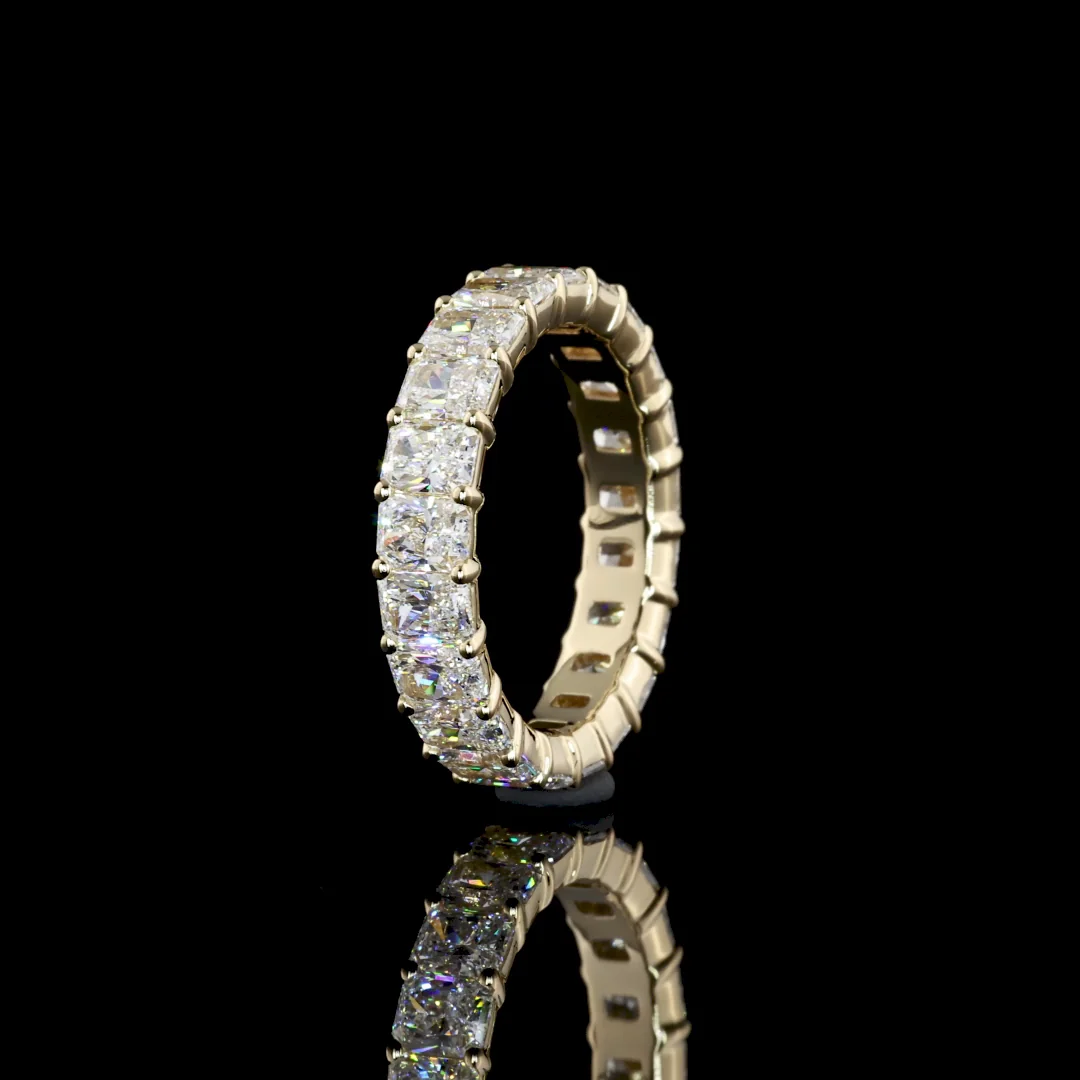 5.04 Cts 14k Yellow Gold Radiant Shape Eternity Band Eternity Band - Image 4