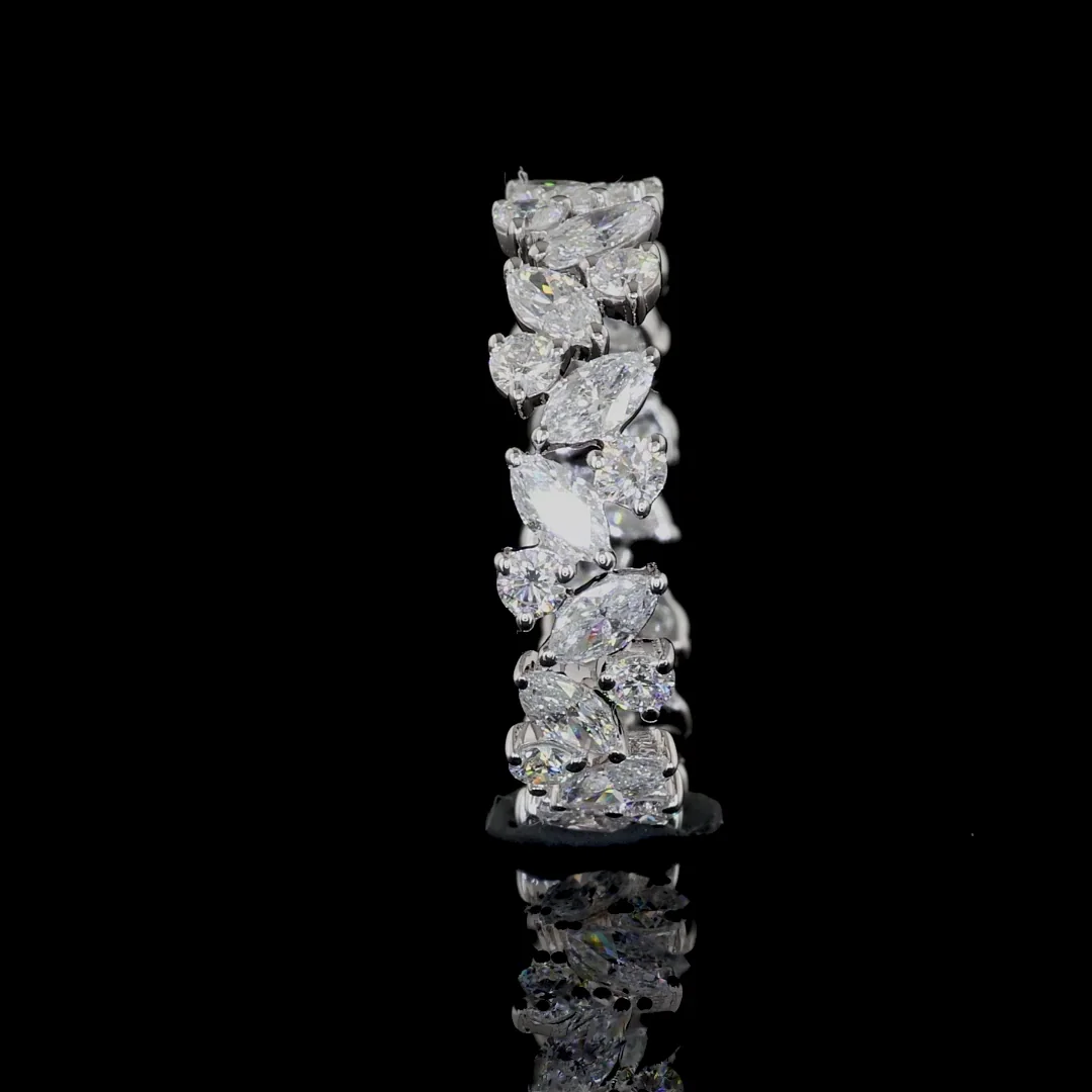 1.68 Cts 14k White Gold Mix Shape Eternity Band Eternity Band - Image 4