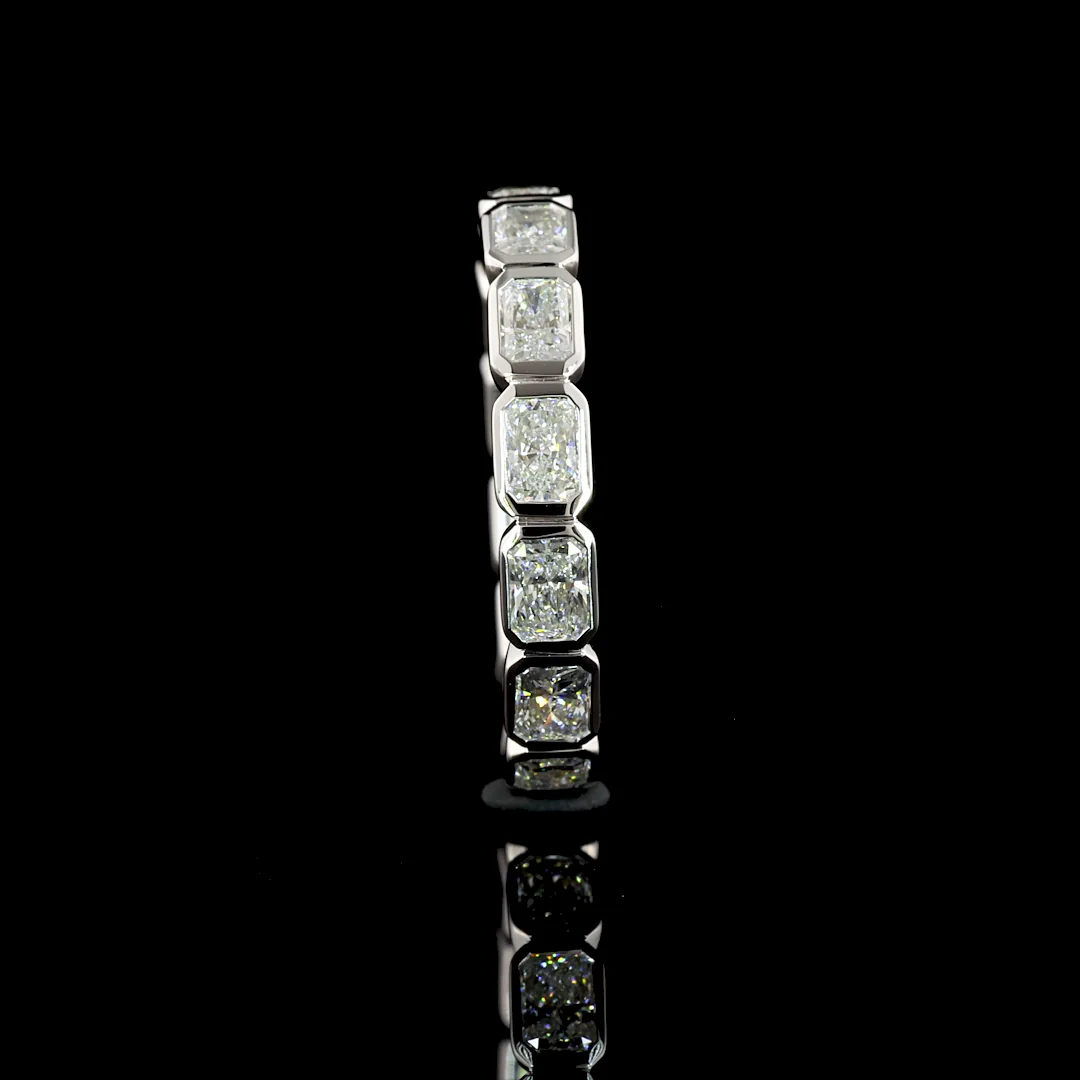 2.06 Cts 14k White Gold Radiant Shape Eternity Band Eternity Band - Image 3