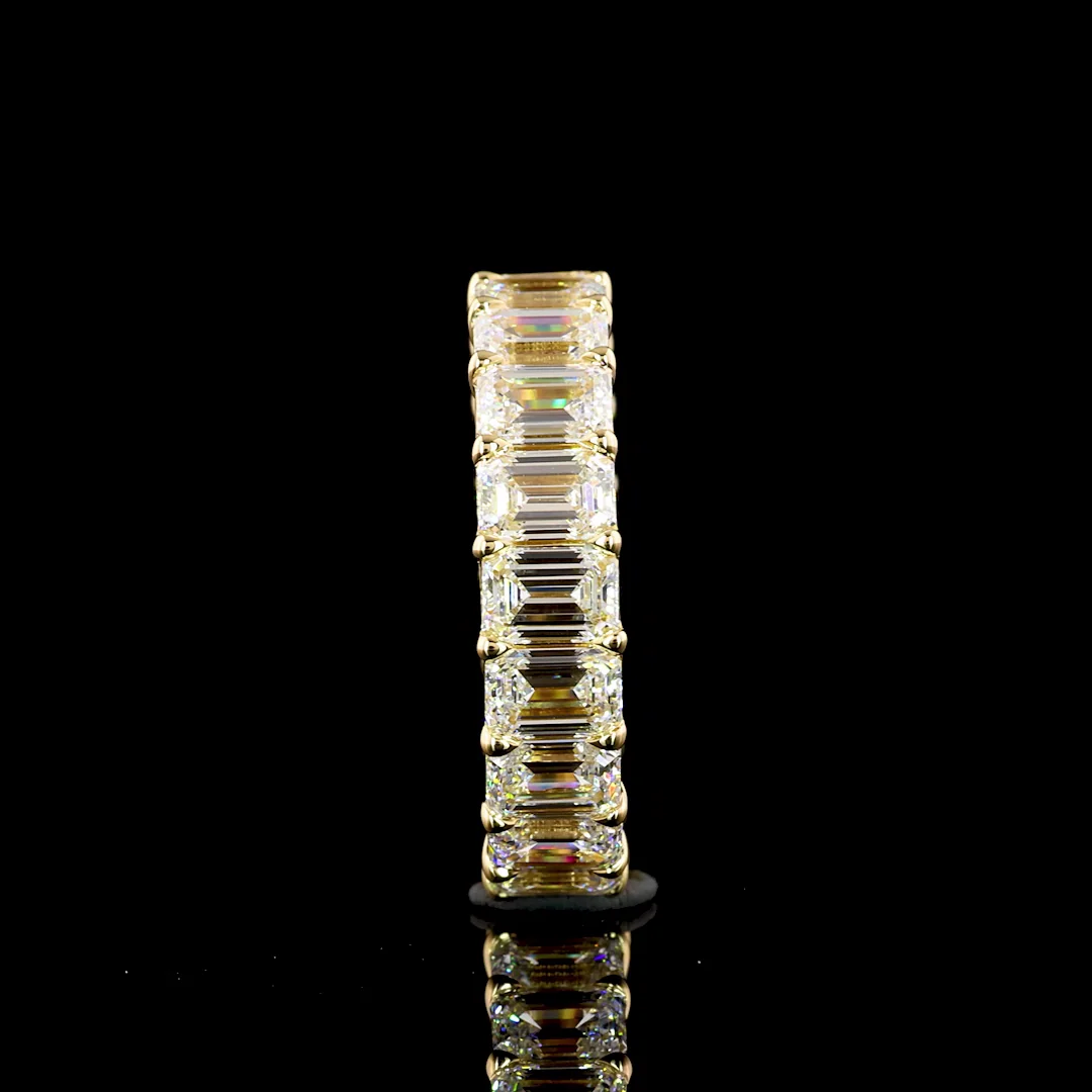 5.1 Cts 14k Yellow Gold Emerald Shape Eternity Band Eternity Band - Image 4