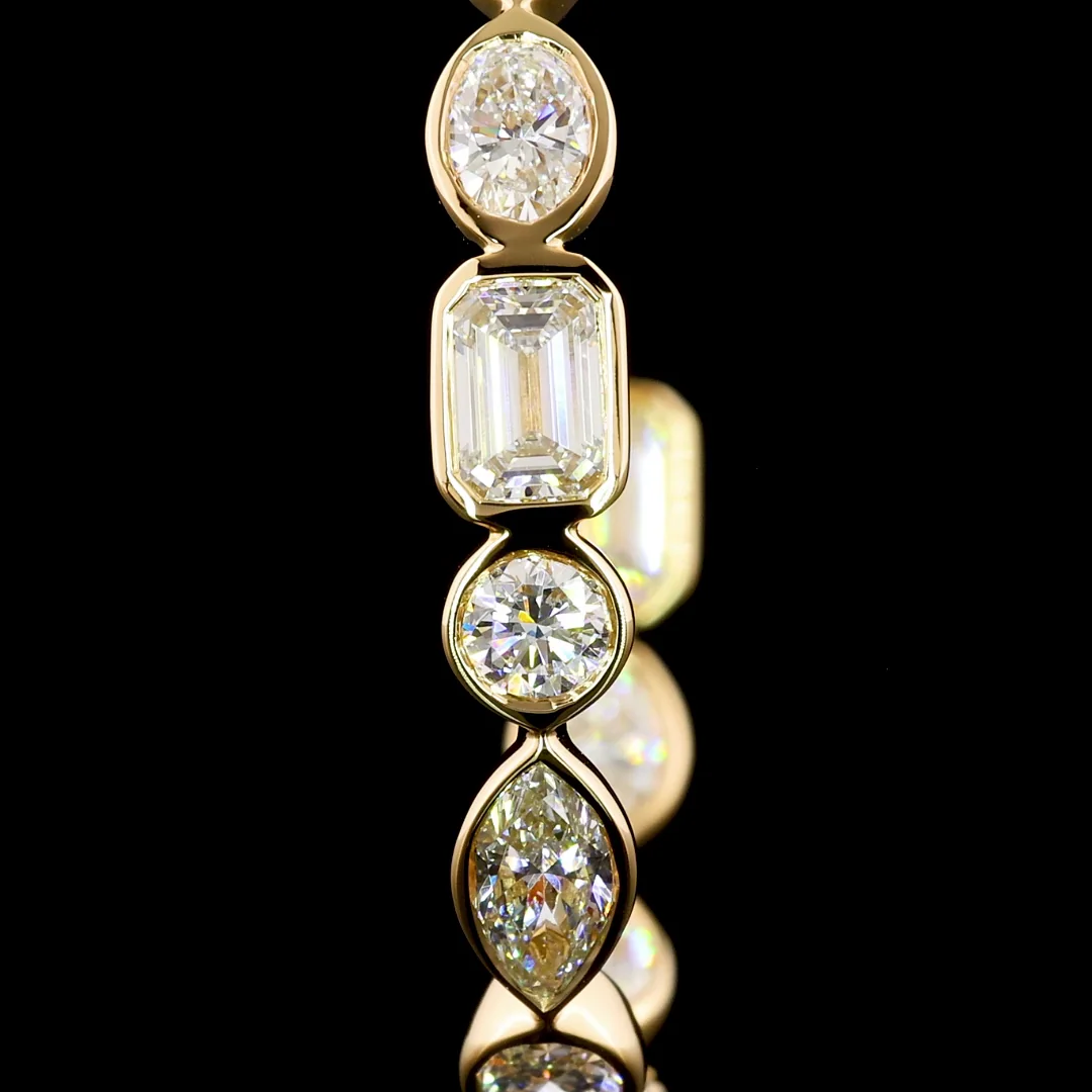 4.95 Cts 14k Yellow Gold Mix Shape C Hoops Earring - Image 2