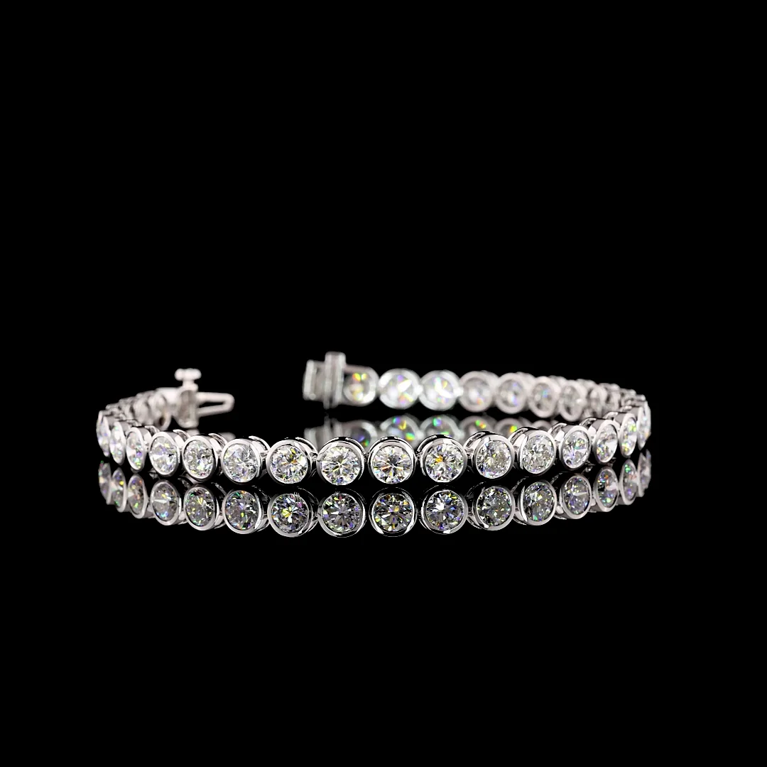 10.17 Cts 14k White Gold Round Shape Tennis Bracelet - Video