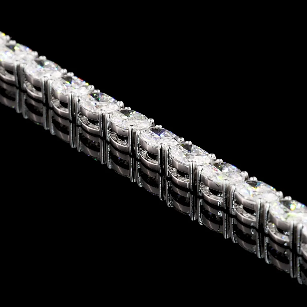 5.26 Cts 14k White Gold Oval Shape Tennis Bracelet - Image 2