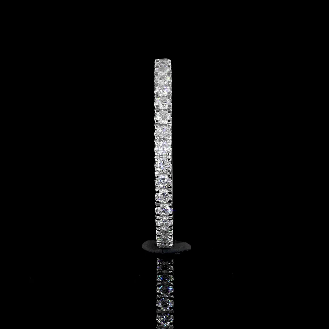 0.34 Cts 14k White Gold Round Shape Half Eternity Eternity Band - Image 4