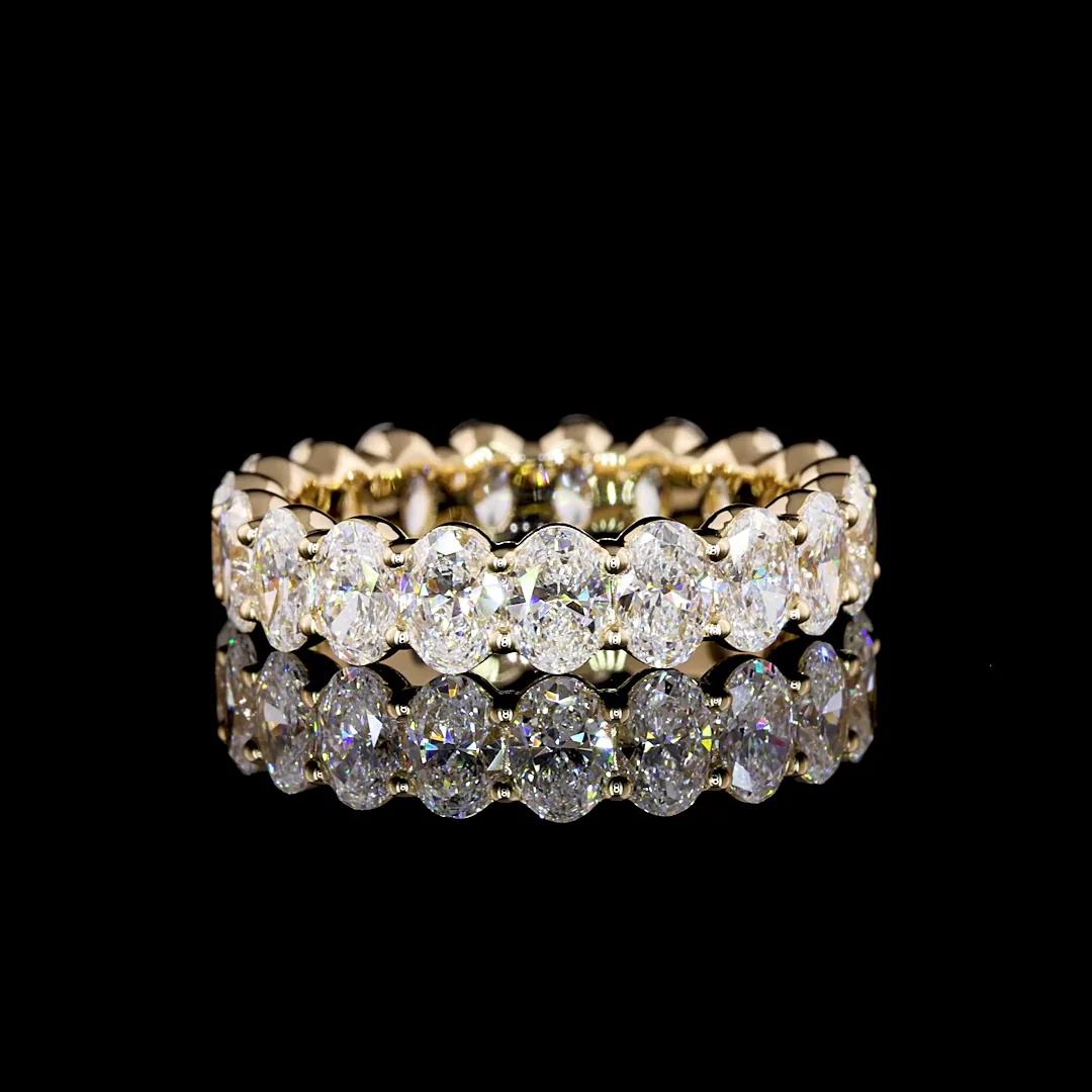 3.31 Cts 14k Yellow Gold Oval Shape Eternity Band Eternity Band - Video