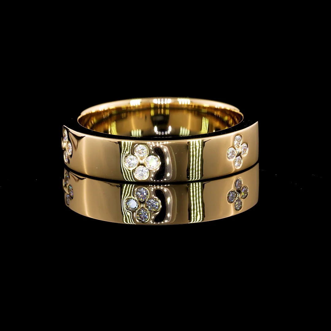 0.22 Cts 18k Yellow Gold Round Shape Eternity Band Eternity Band - Video
