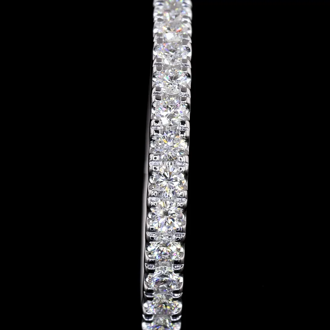 0.6 Cts 14k White Gold Round Shape Eternity Band Eternity Band - Image 2