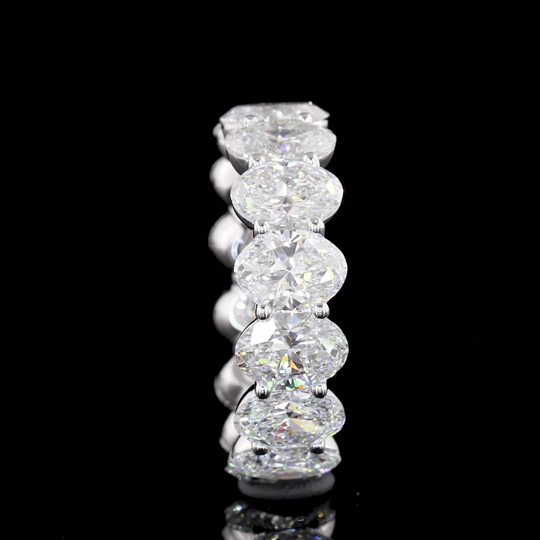 7.84 Cts 14k White Gold Oval Shape Eternity Band Eternity Band - Image 3
