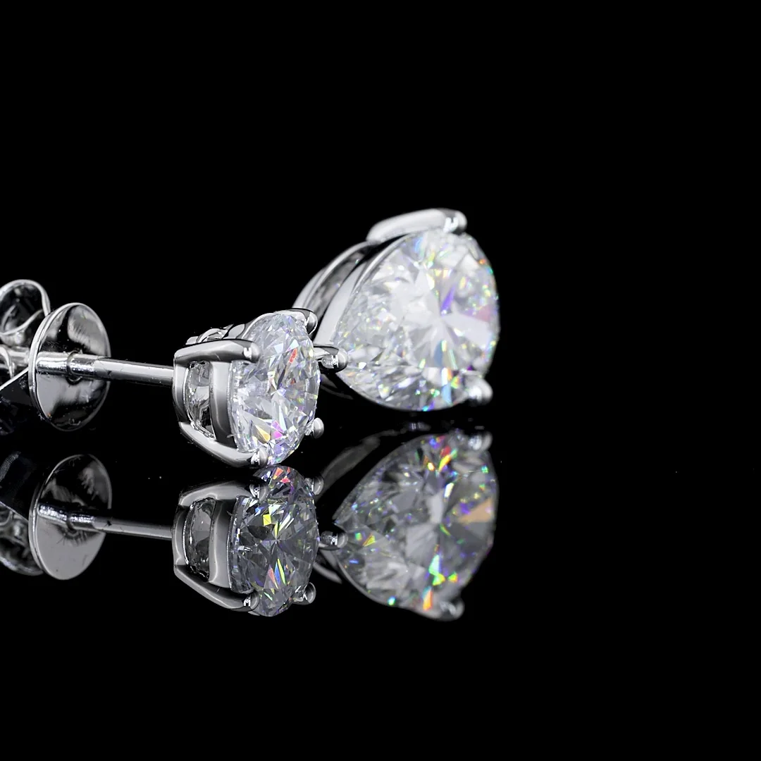 5.05 Cts 14k White Gold Mix Shape Hanging Earring - Image 3