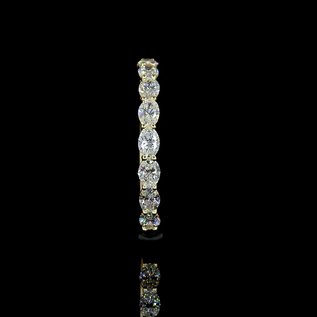 1.71 Cts 14k Yellow Gold Oval Shape Half Eternity Eternity Band - Image 3