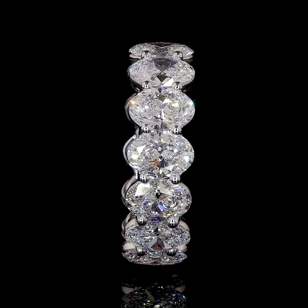 7.16 Cts 14k White Gold Oval Shape Eternity Band Eternity Band - Image 3
