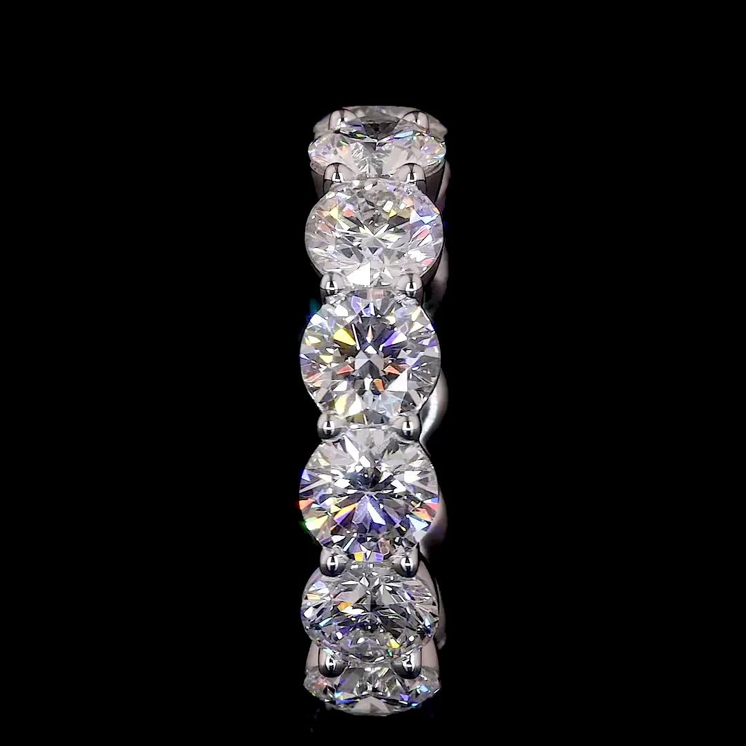 5.82 Cts 14k White Gold Round Shape Eternity Band Eternity Band - Image 4