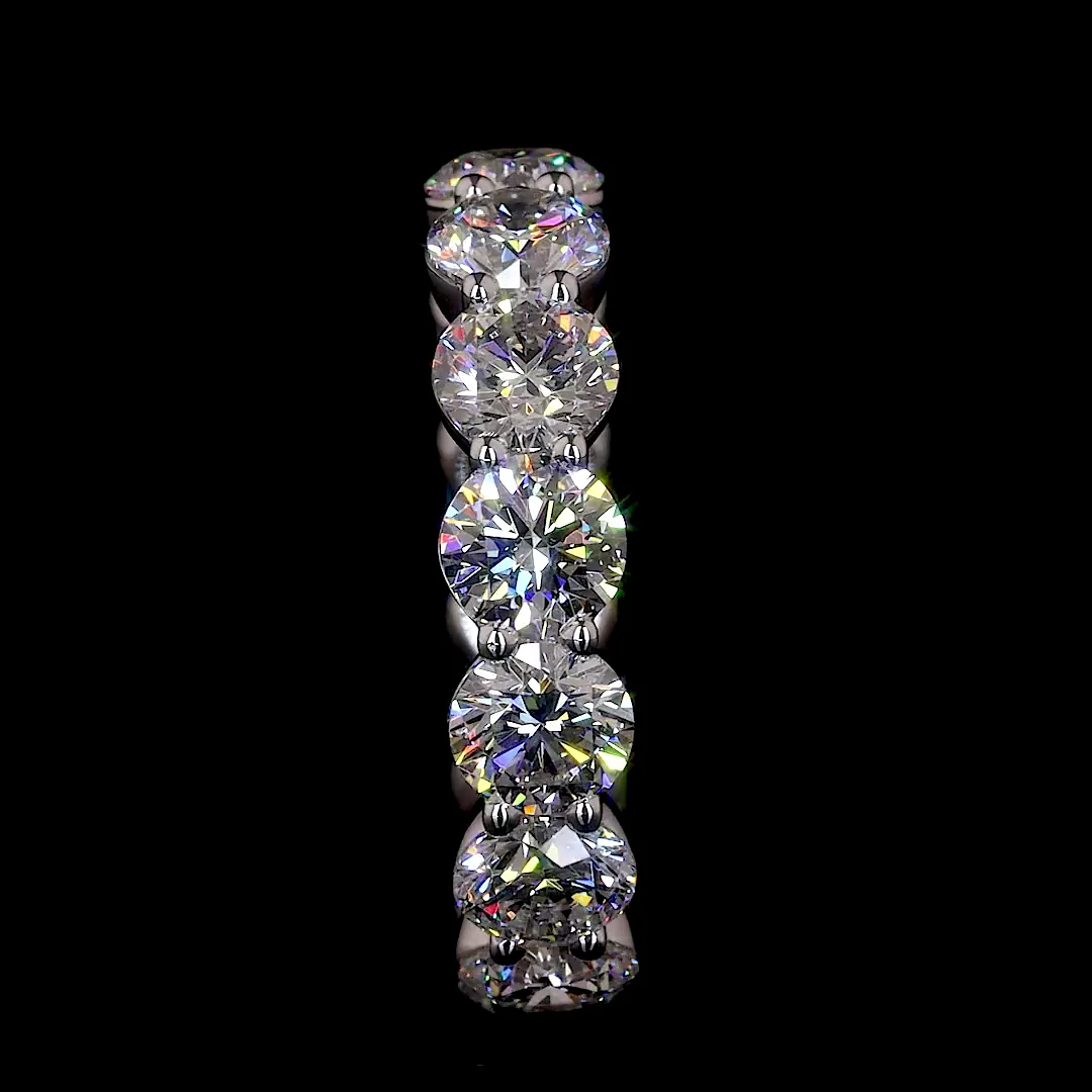 5.29 Cts 14k White Gold Round Shape Eternity Band Eternity Band - Image 3