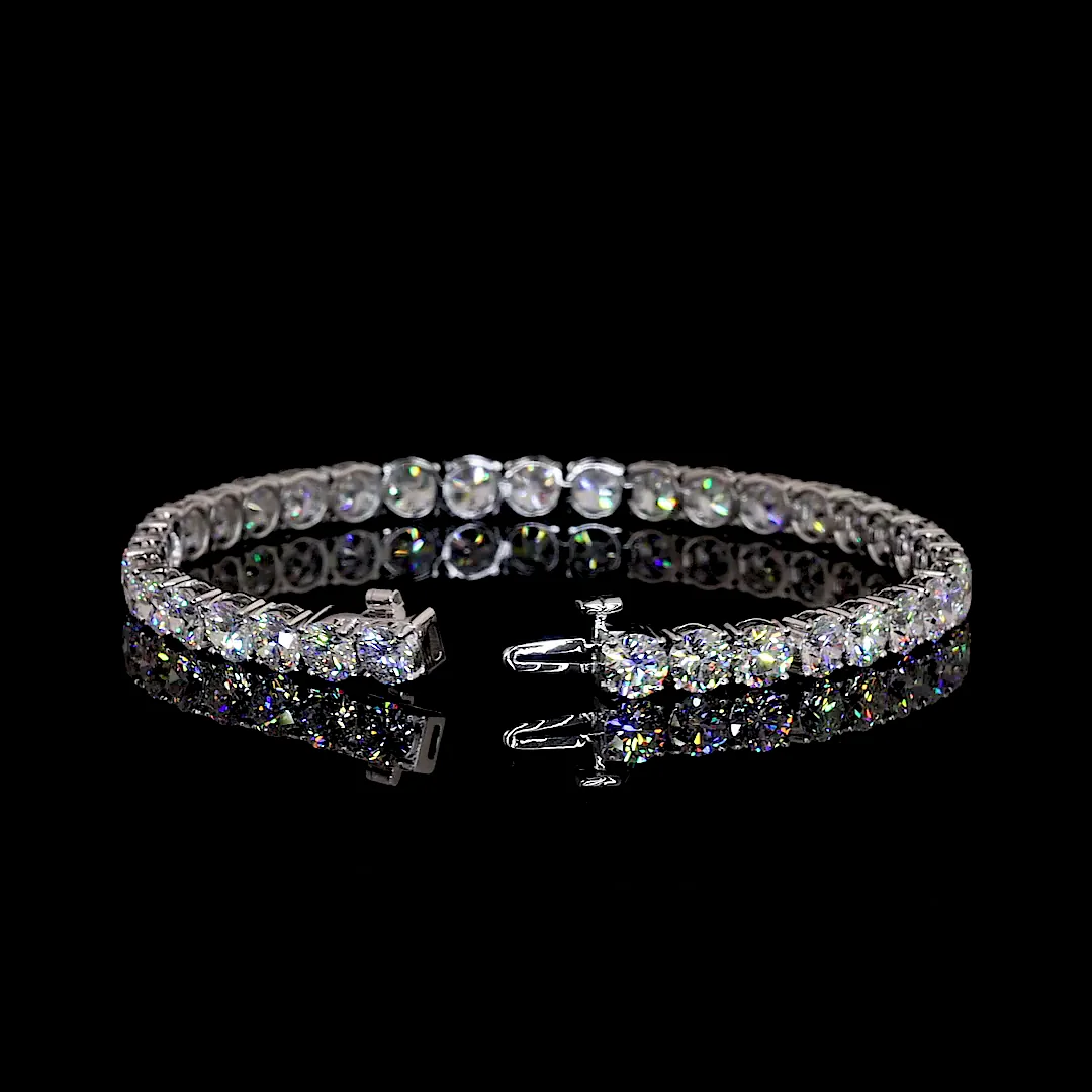 13.16 Cts 14k White Gold Round Shape Tennis Bracelet - Image 2