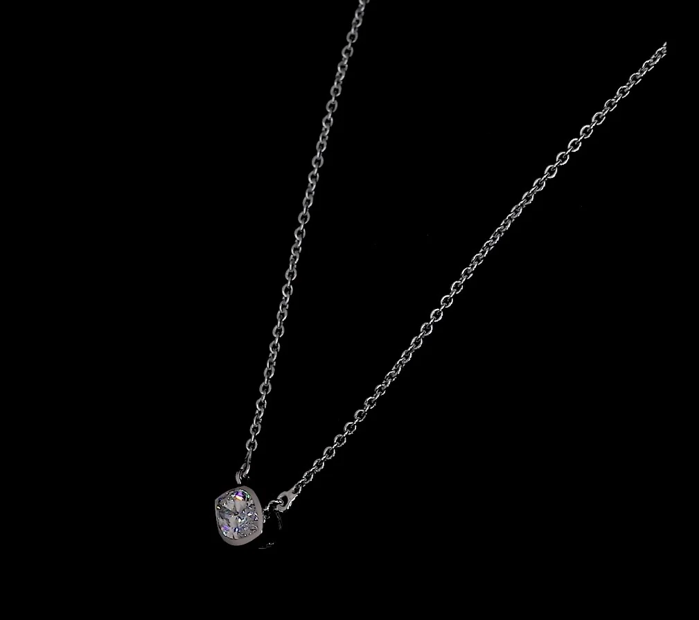 0.91 Cts 14k White Gold Marquise Shape Solitaire Pendant - Image 2